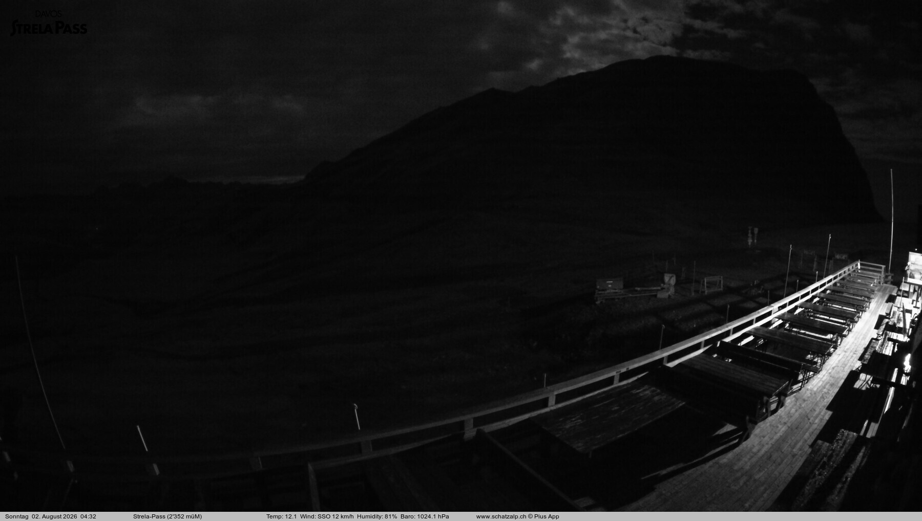 Archiv Foto Webcam Restaurant Strela Pass Schatzalp