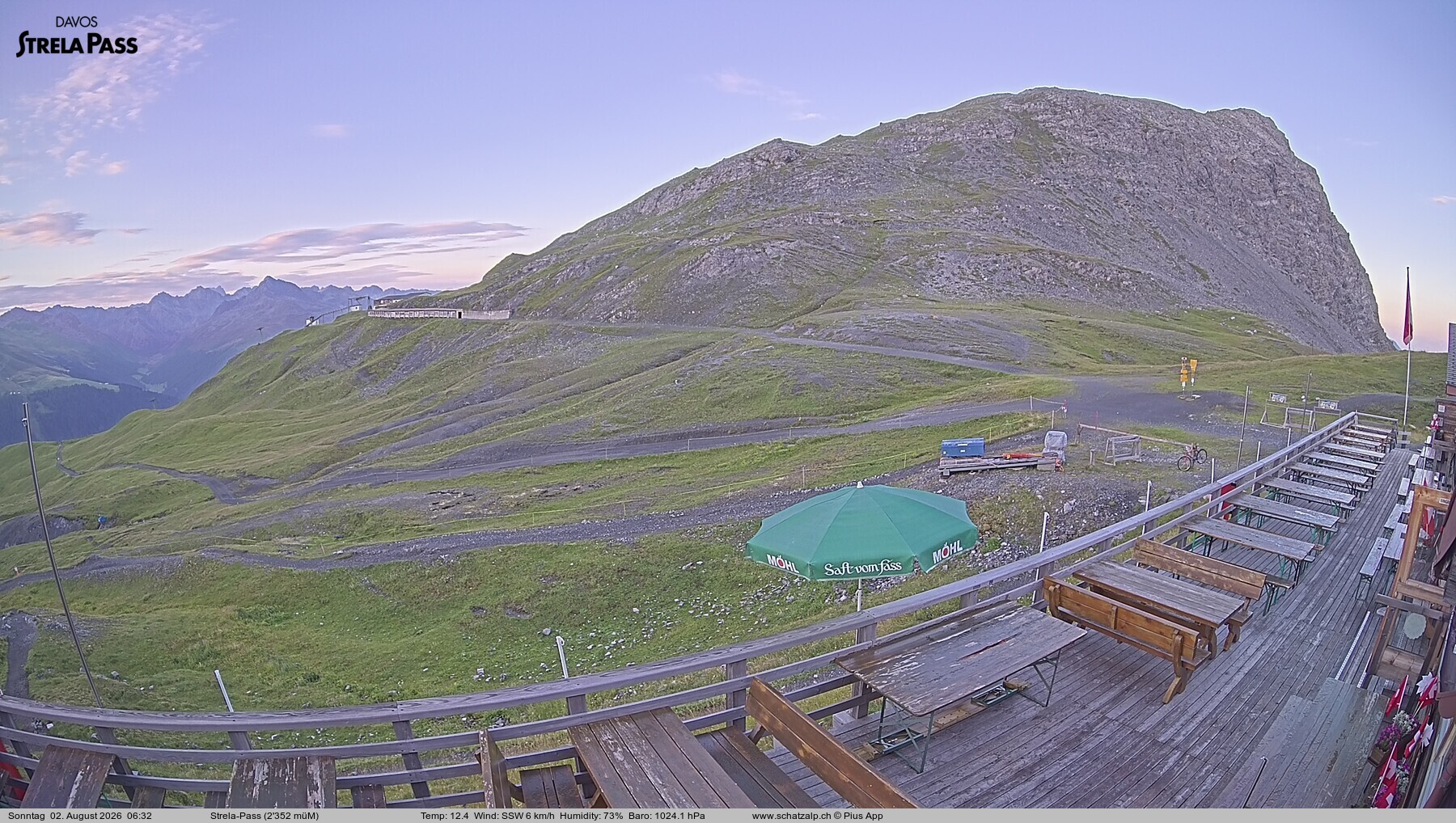 Archiv Foto Webcam Restaurant Strela Pass Schatzalp
