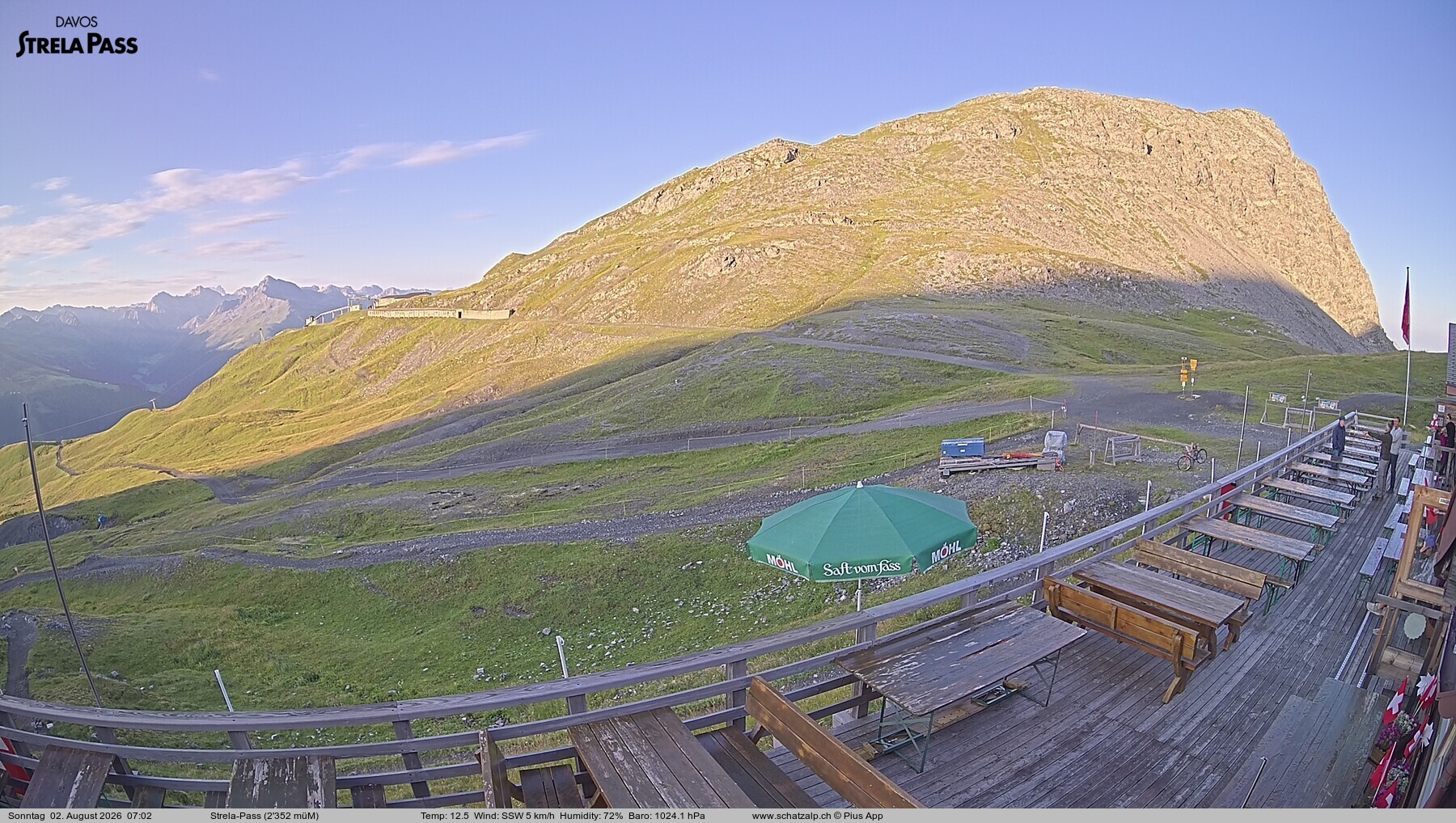 Archiv Foto Webcam Restaurant Strela Pass Schatzalp