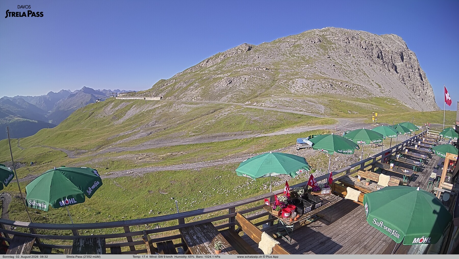 Archiv Foto Webcam Restaurant Strela Pass Schatzalp
