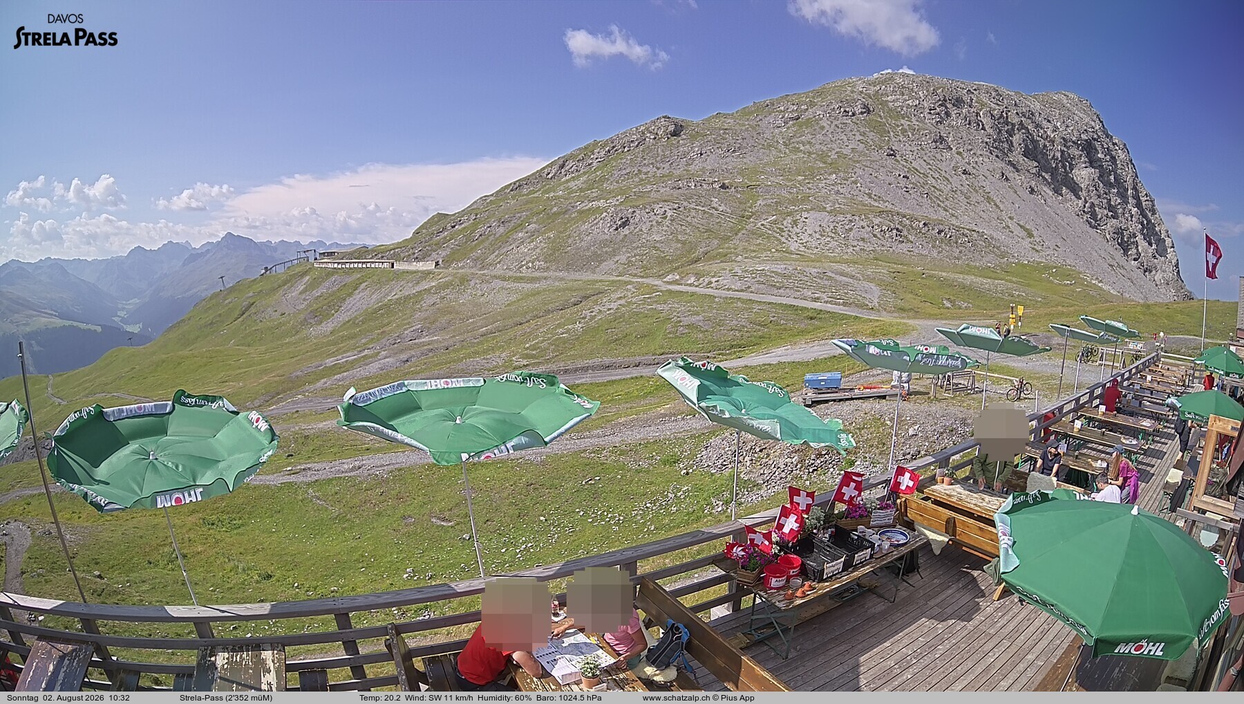 Archiv Foto Webcam Restaurant Strela Pass Schatzalp