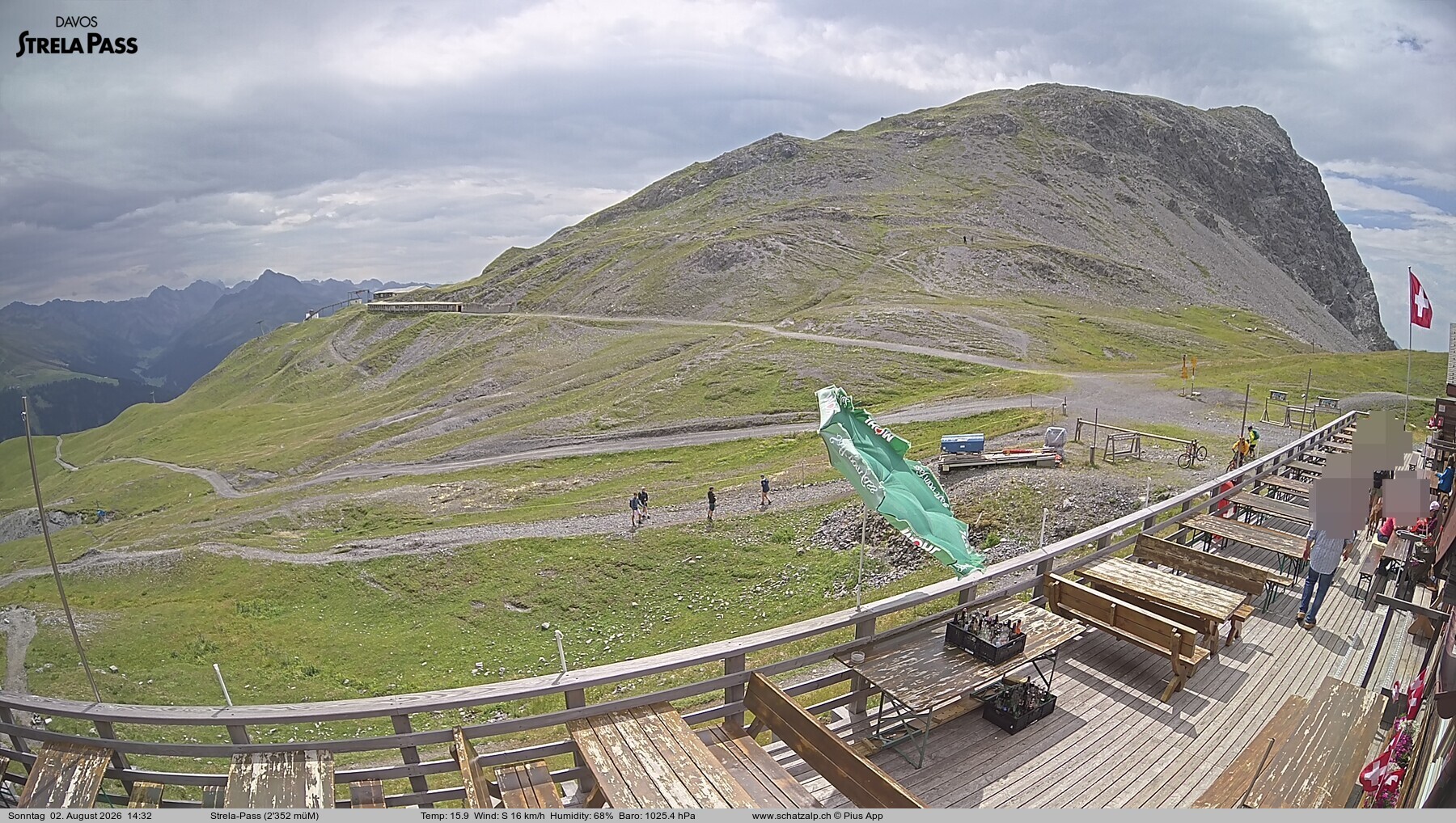 Archiv Foto Webcam Restaurant Strela Pass Schatzalp