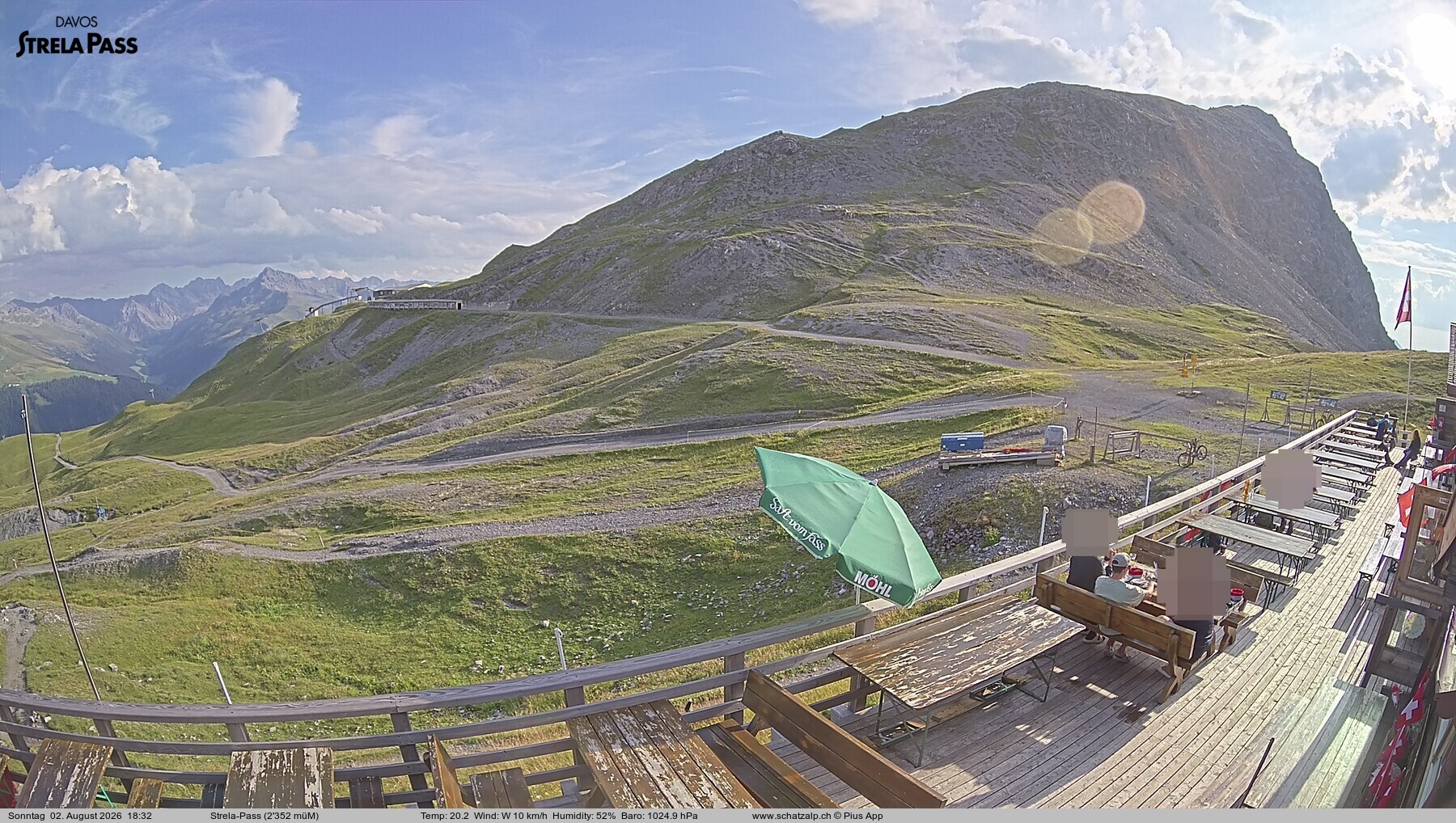 Archiv Foto Webcam Restaurant Strela Pass Schatzalp
