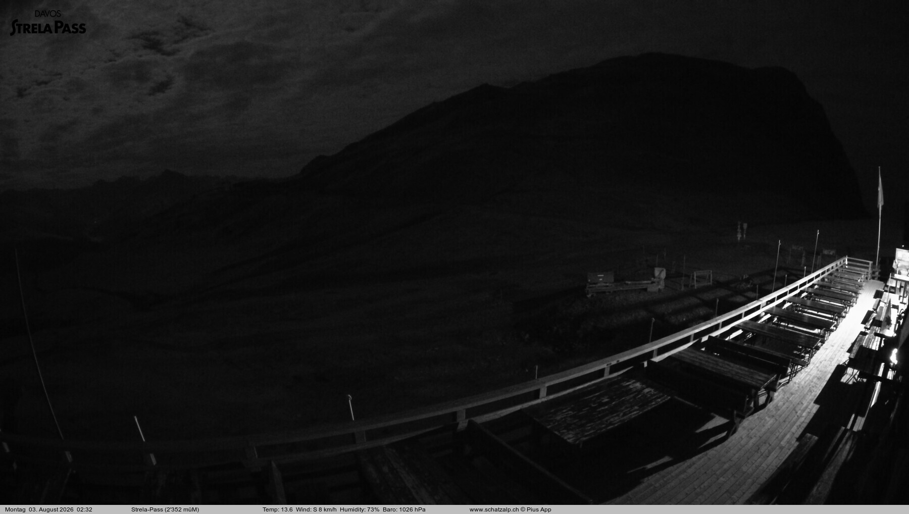 Archiv Foto Webcam Restaurant Strela Pass Schatzalp