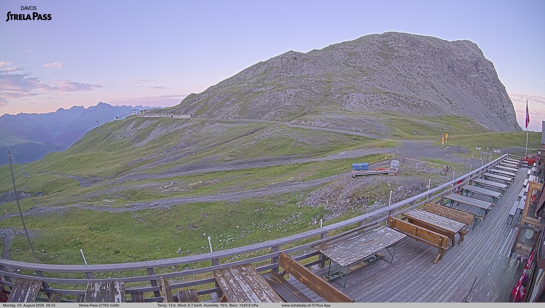 Archiv Foto Webcam Restaurant Strela Pass Schatzalp