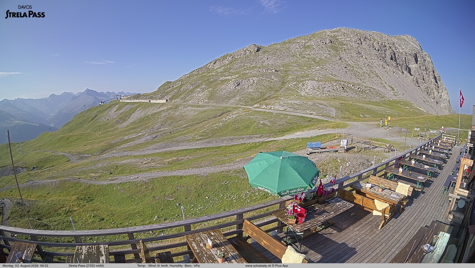 Archiv Foto Webcam Restaurant Strela Pass Schatzalp