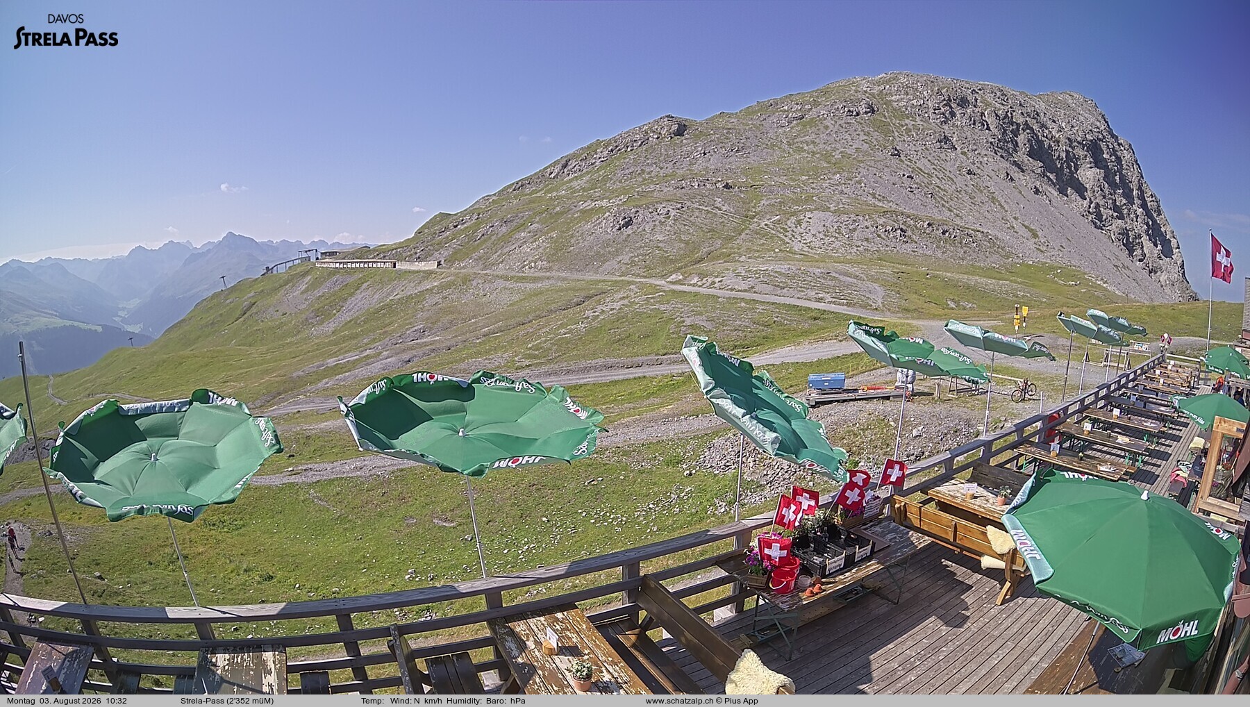 Archiv Foto Webcam Restaurant Strela Pass Schatzalp