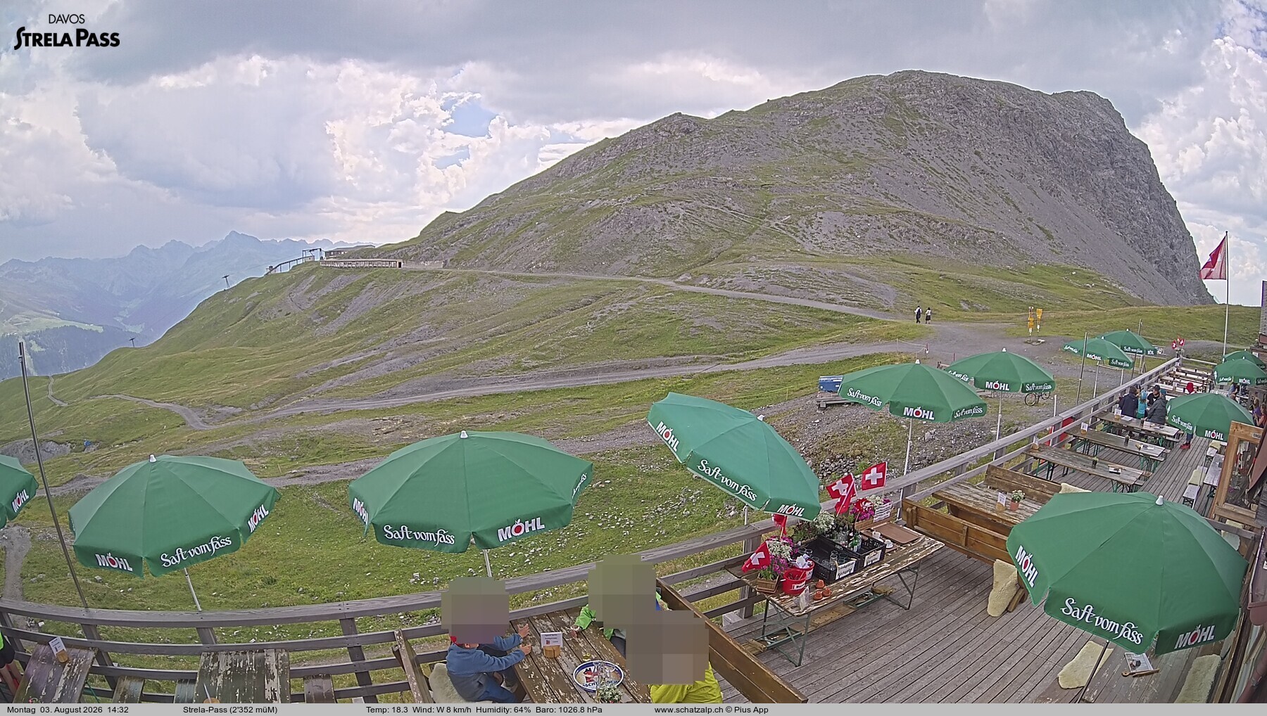 Archiv Foto Webcam Restaurant Strela Pass Schatzalp