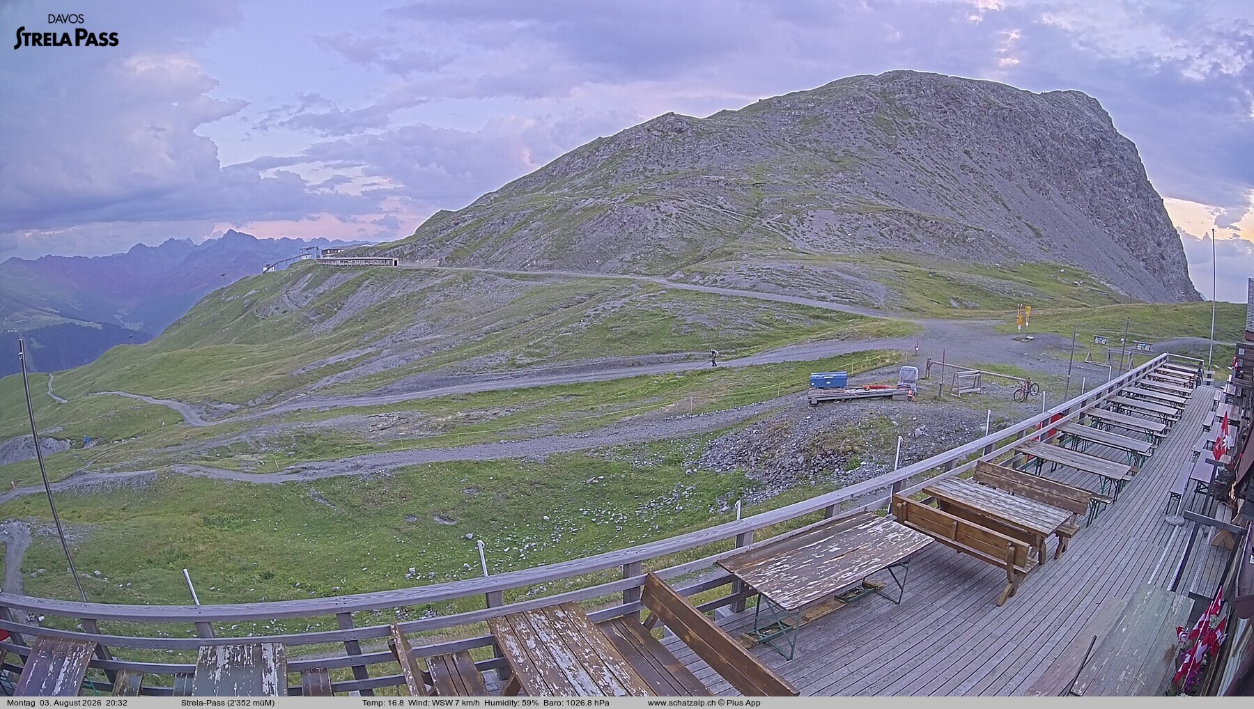 Archiv Foto Webcam Restaurant Strela Pass Schatzalp