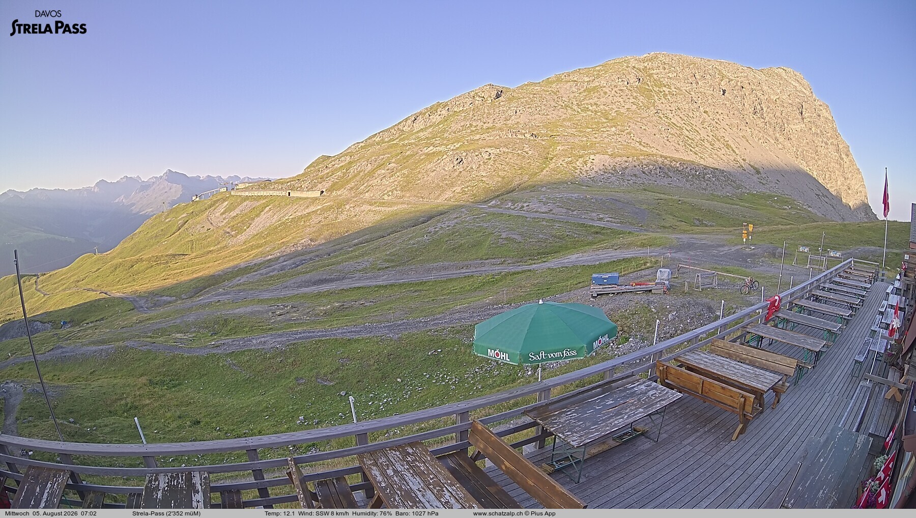 Archived image Webcam Schatzalp - Strela Pass