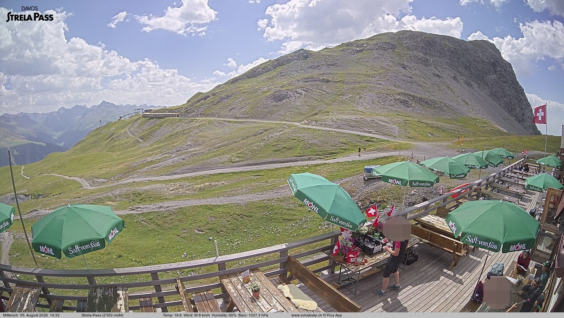 Archiv Foto Webcam Restaurant Strela Pass Schatzalp