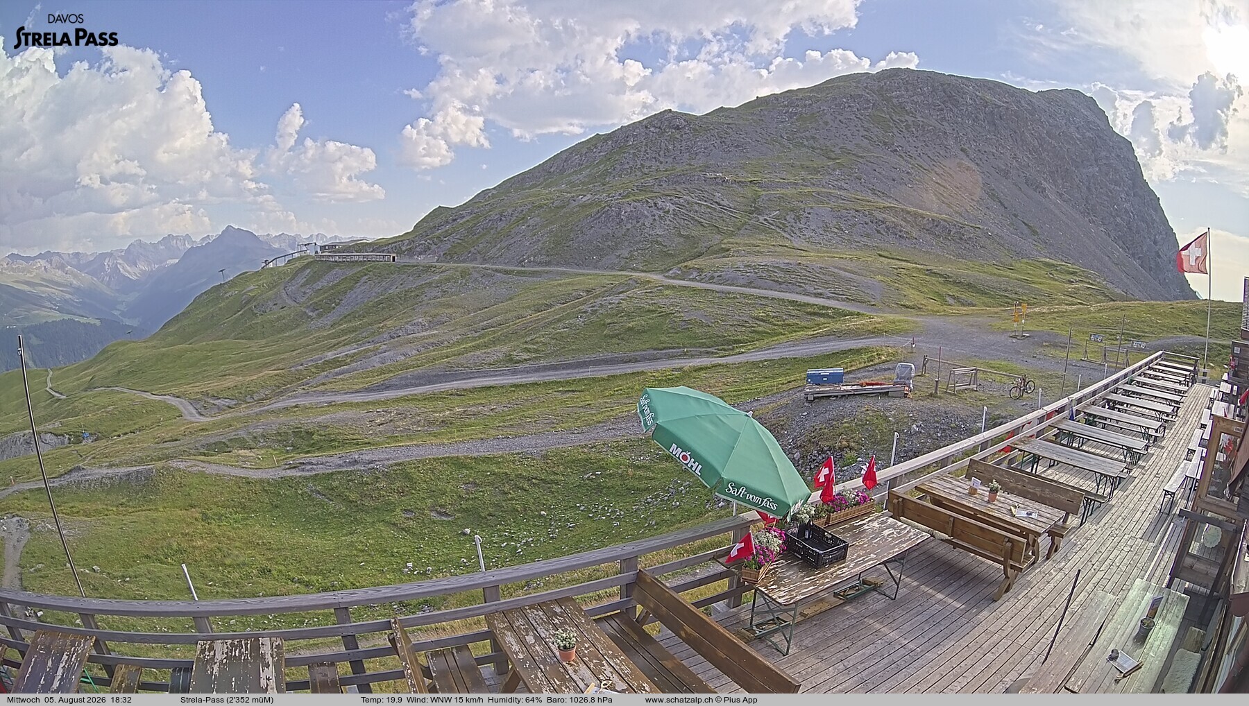 Archiv Foto Webcam Restaurant Strela Pass Schatzalp