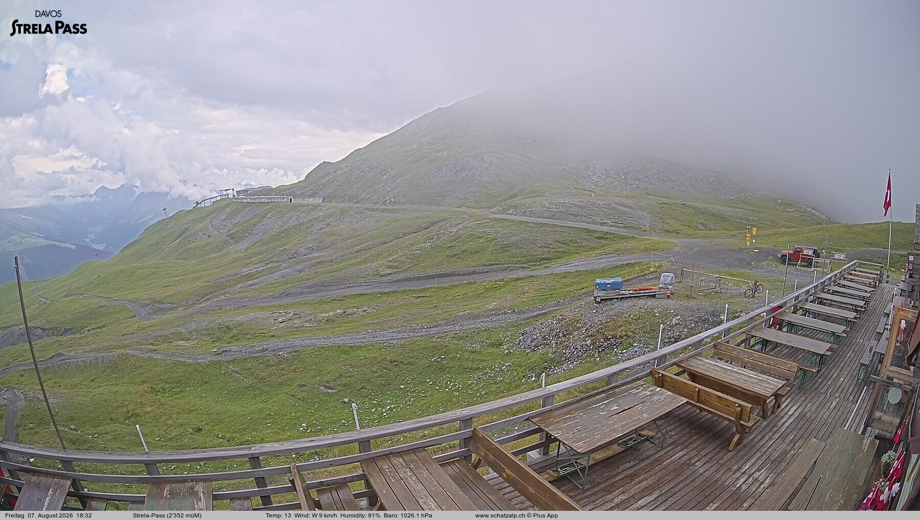 Archiv Foto Webcam Restaurant Strela Pass Schatzalp