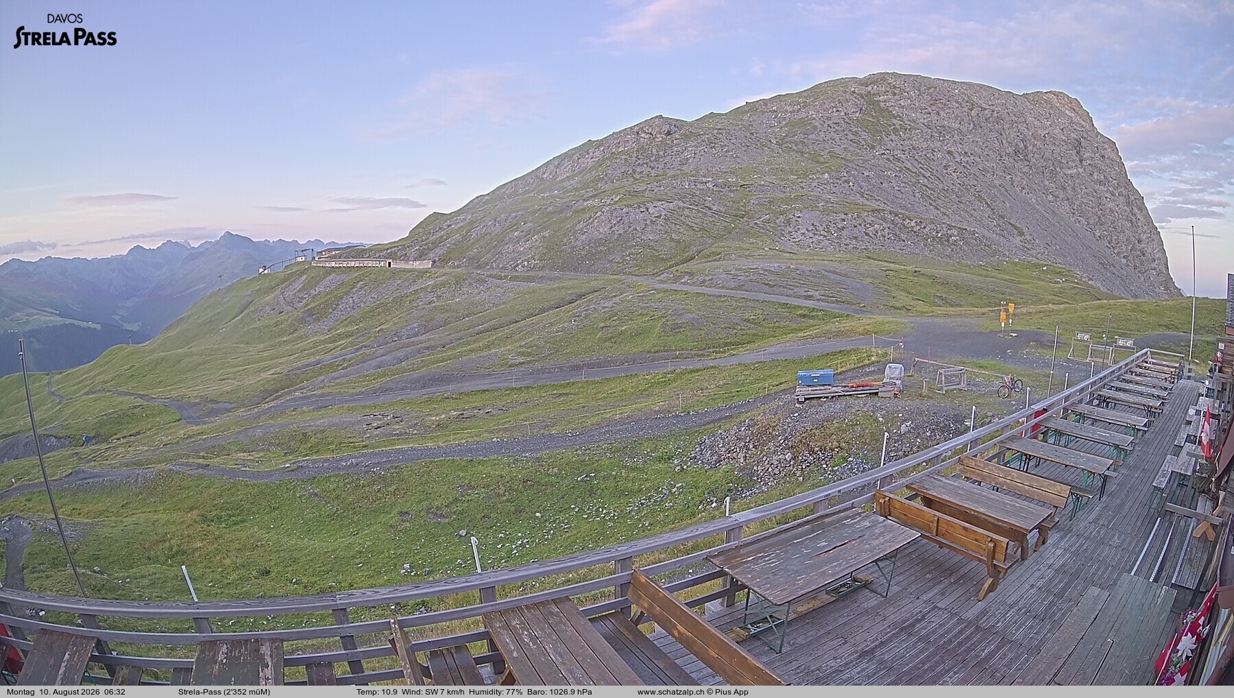 Archiv Foto Webcam Restaurant Strela Pass Schatzalp