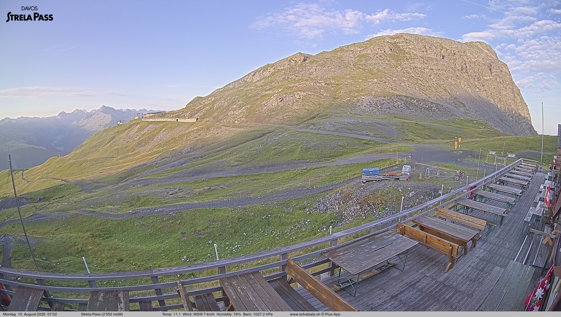 Archiv Foto Webcam Restaurant Strela Pass Schatzalp