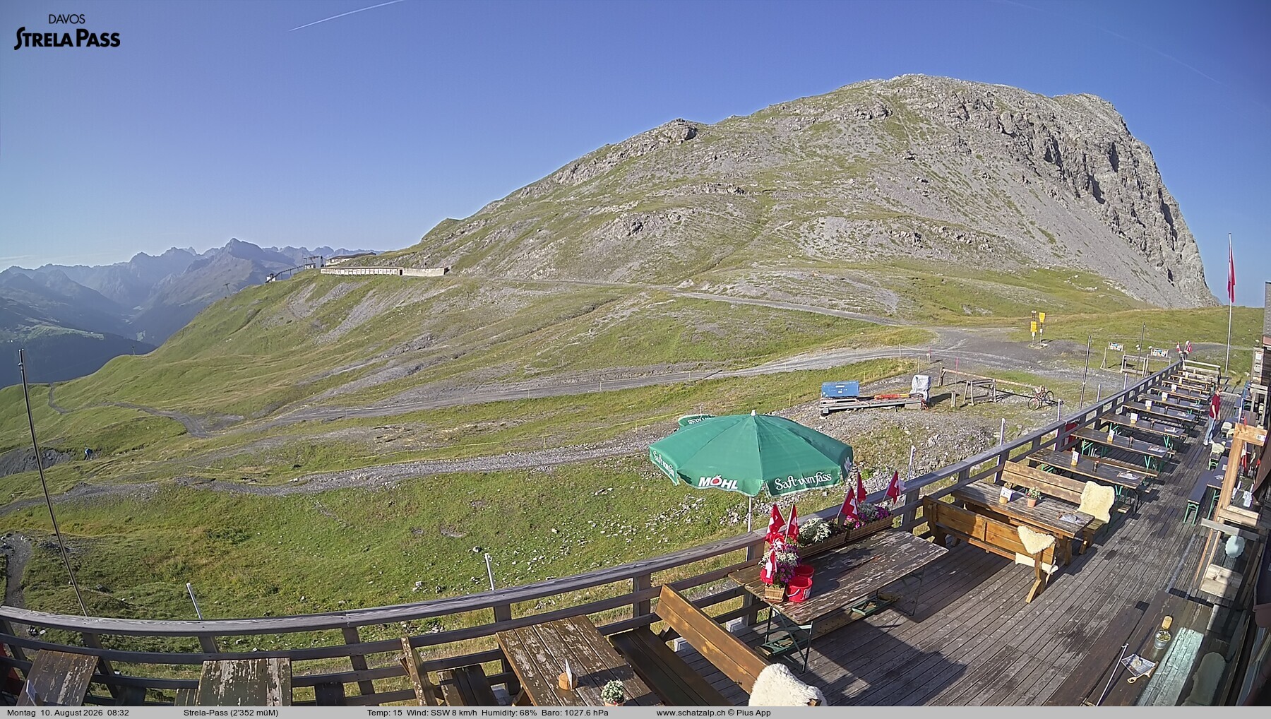 Archiv Foto Webcam Restaurant Strela Pass Schatzalp