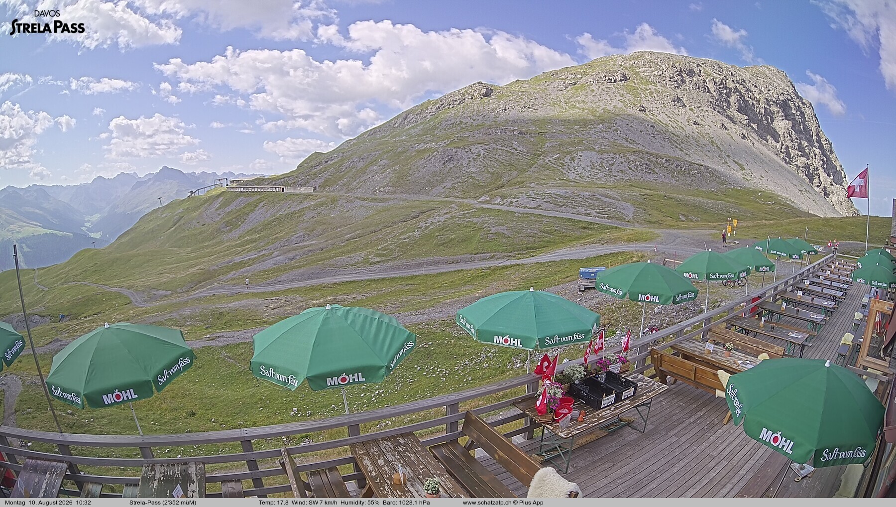 Archiv Foto Webcam Restaurant Strela Pass Schatzalp