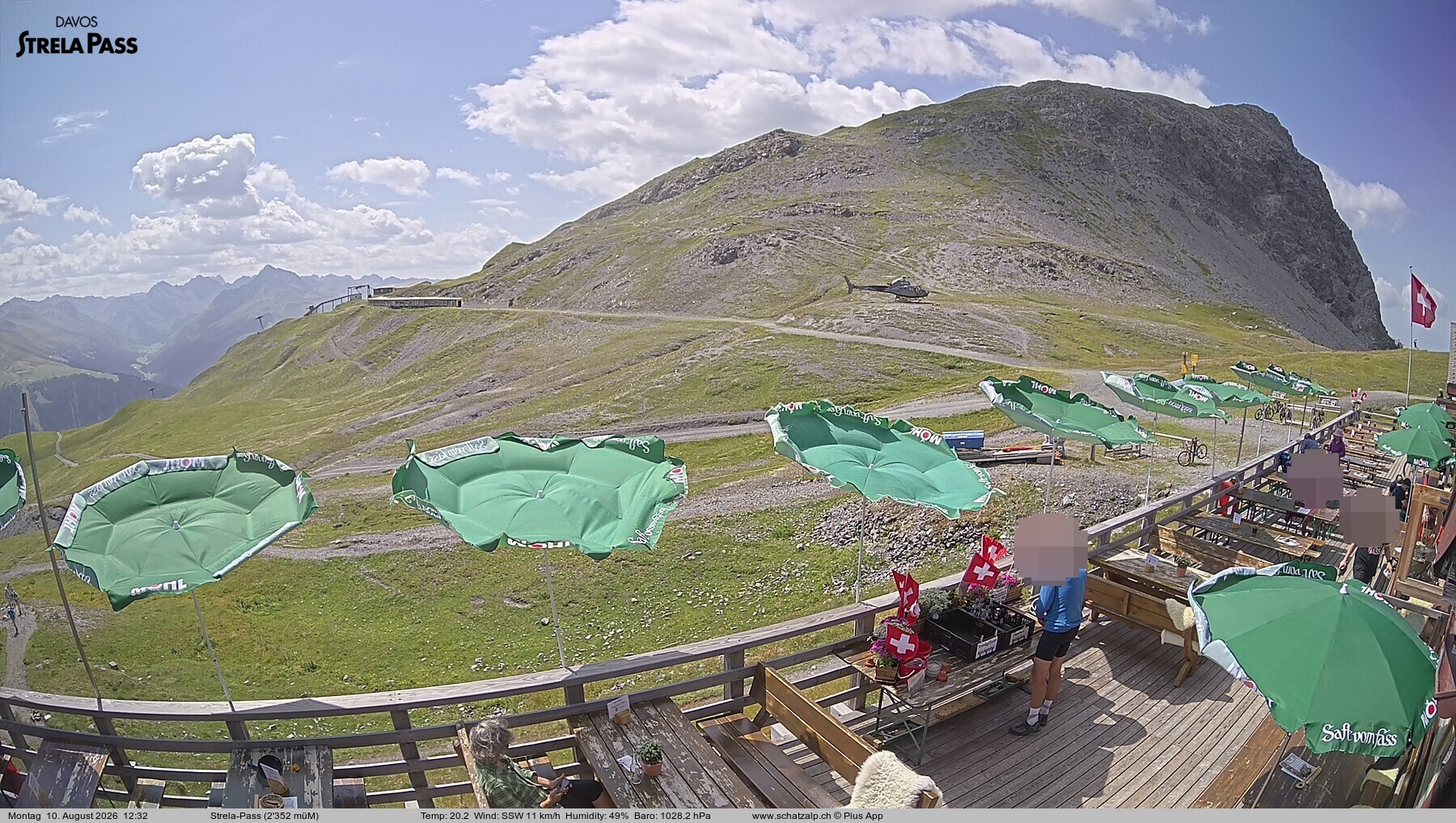 Archiv Foto Webcam Restaurant Strela Pass Schatzalp