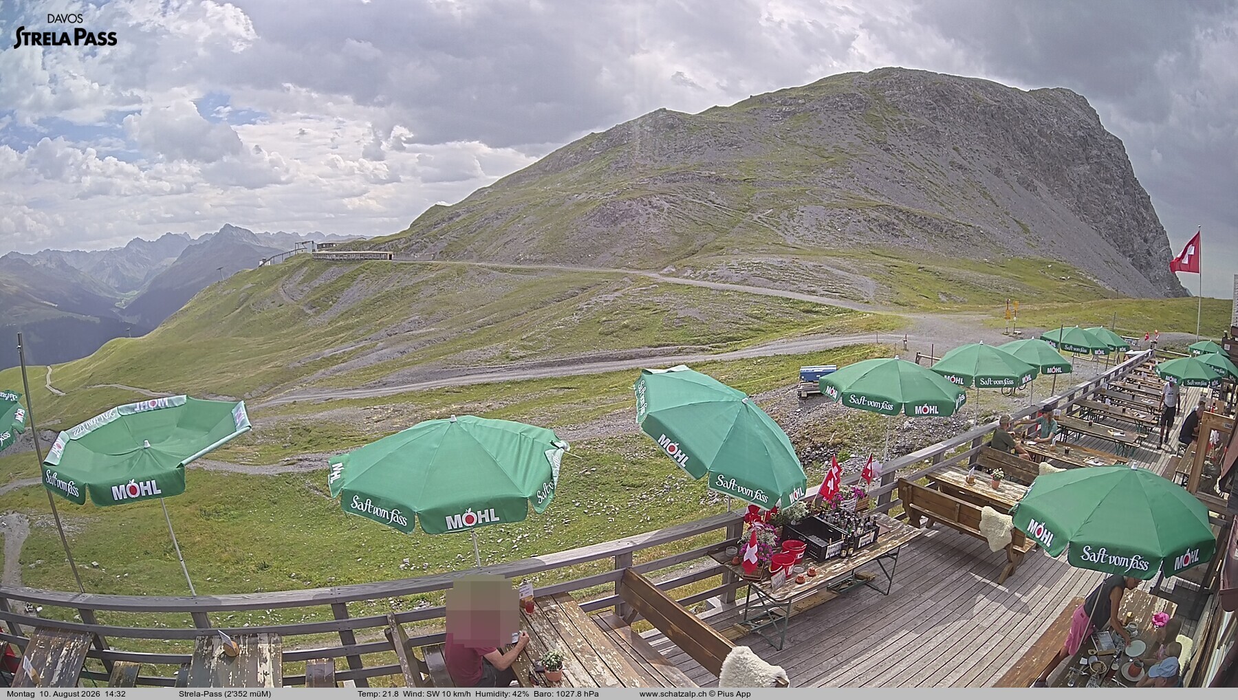 Archiv Foto Webcam Restaurant Strela Pass Schatzalp