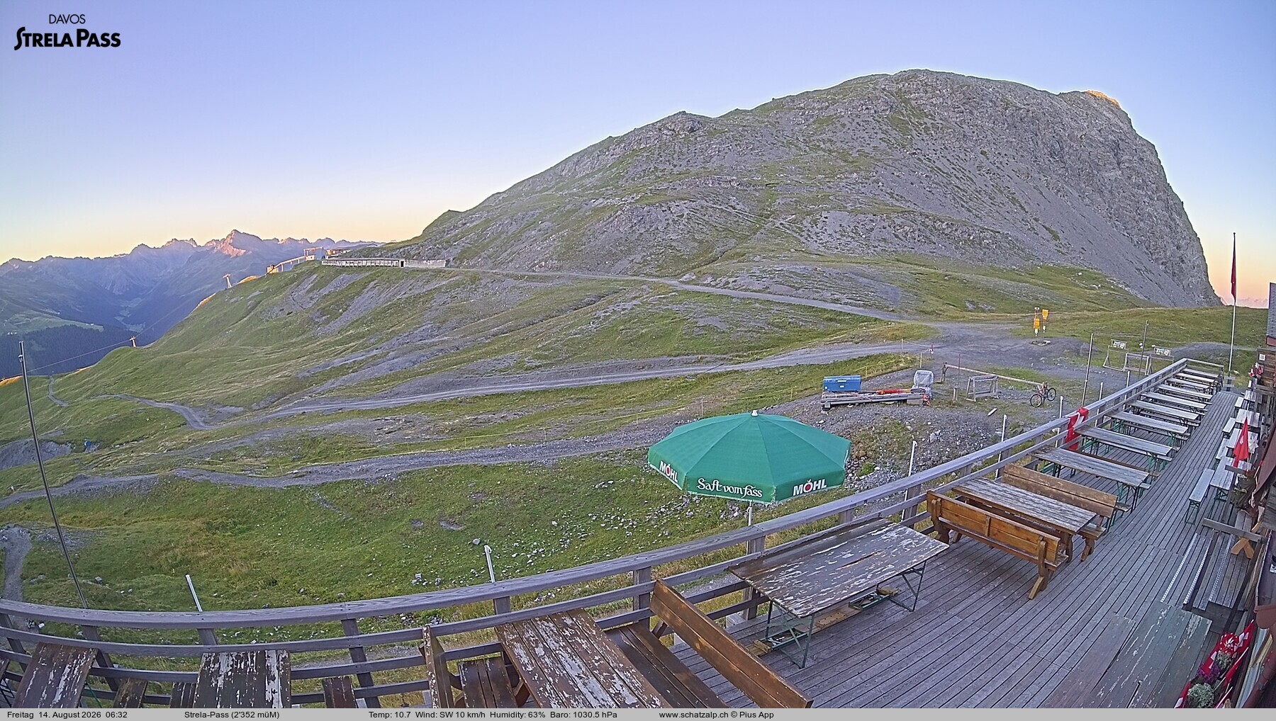 Archiv Foto Webcam Restaurant Strela Pass Schatzalp