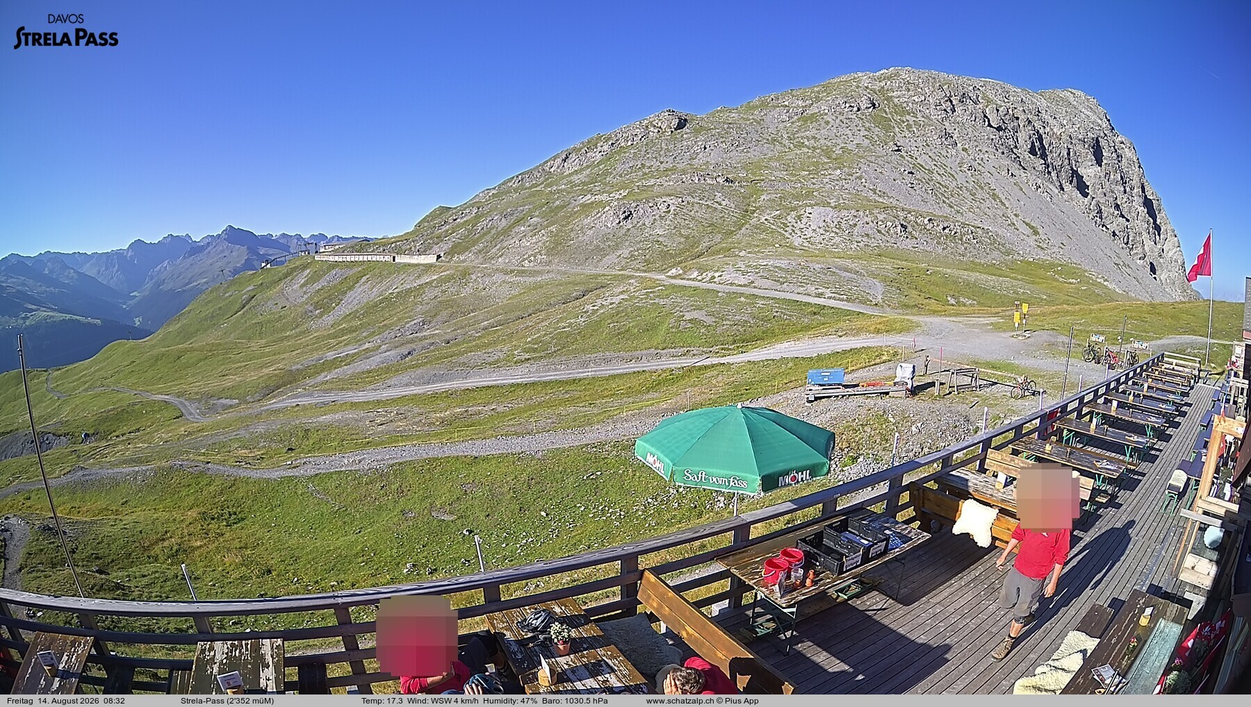 Archiv Foto Webcam Restaurant Strela Pass Schatzalp