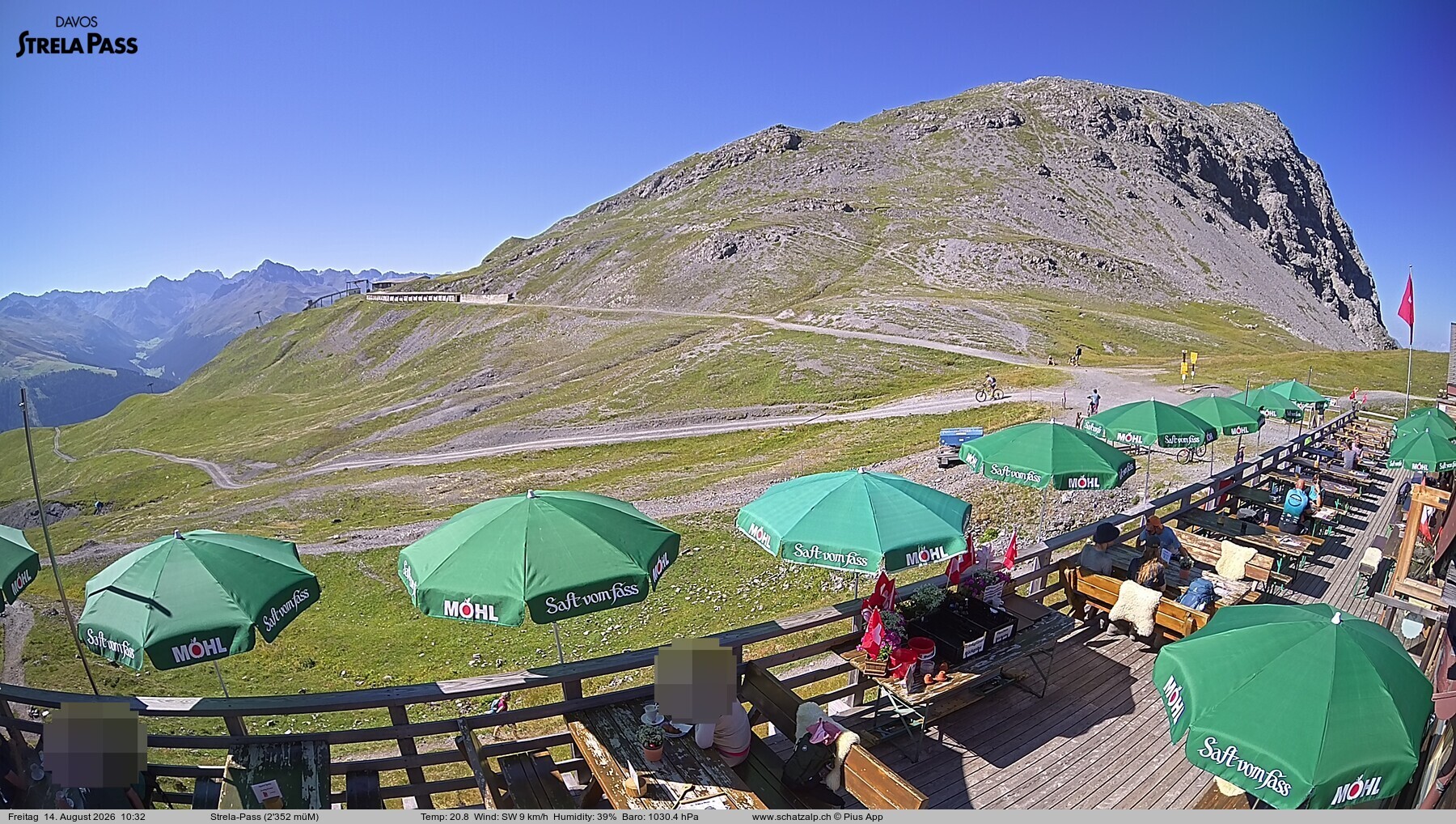Archiv Foto Webcam Restaurant Strela Pass Schatzalp
