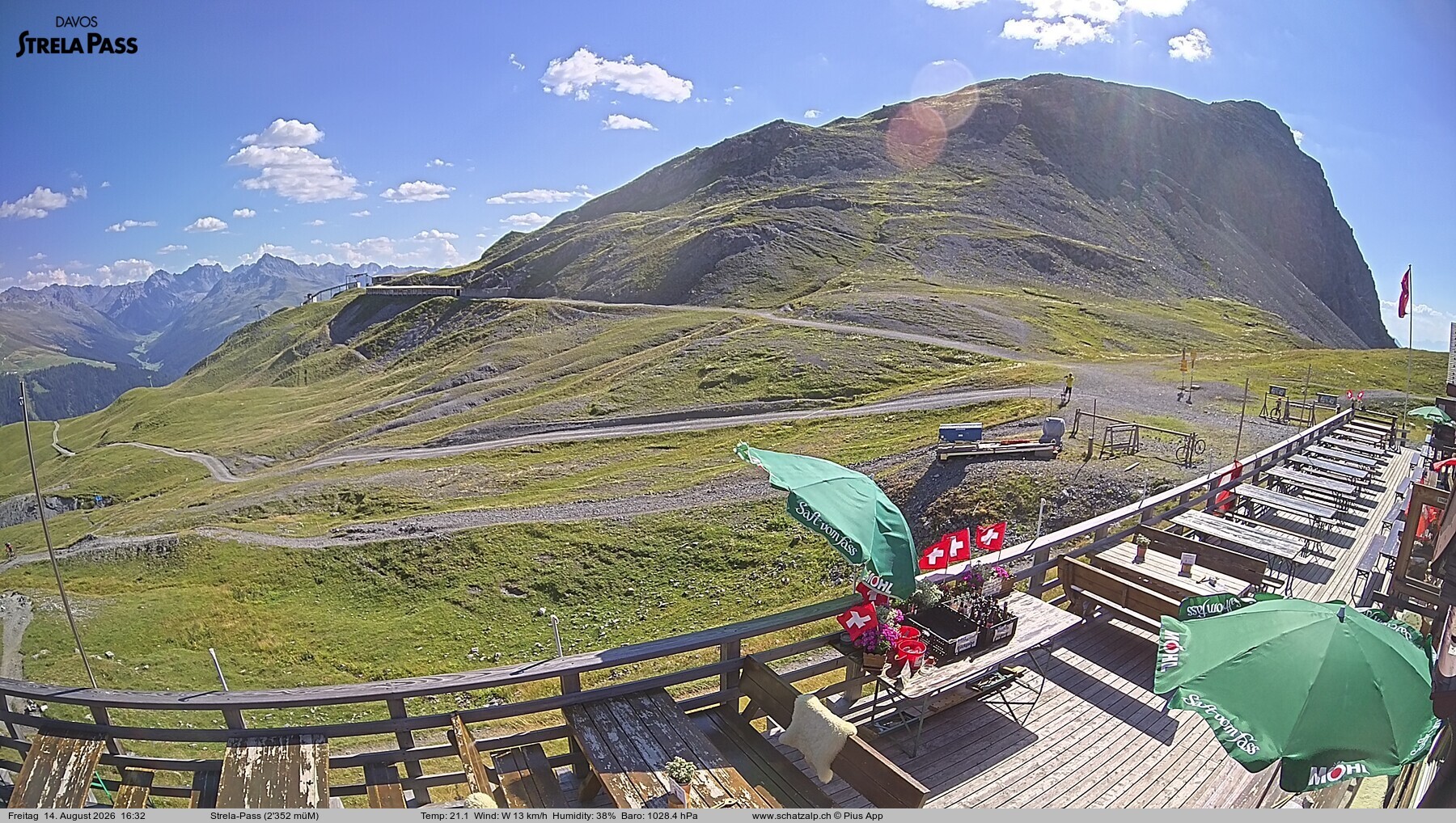 Archiv Foto Webcam Restaurant Strela Pass Schatzalp