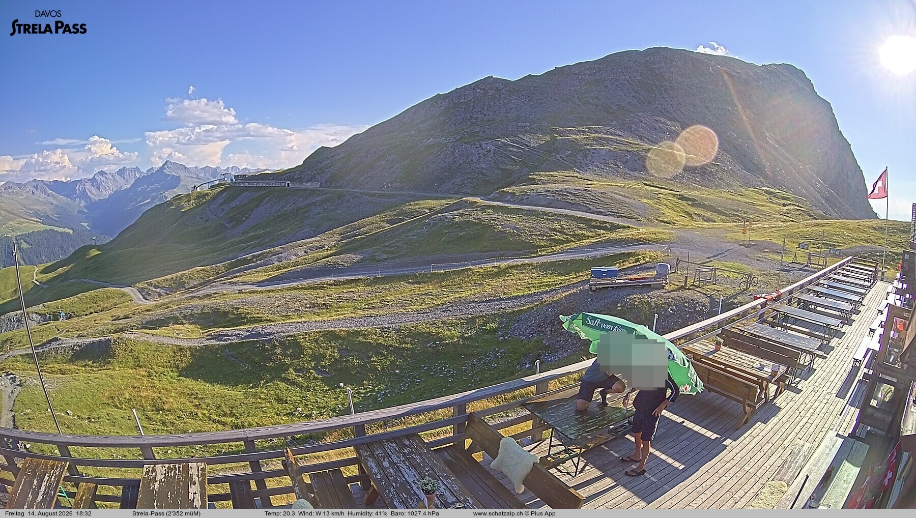 Archiv Foto Webcam Restaurant Strela Pass Schatzalp