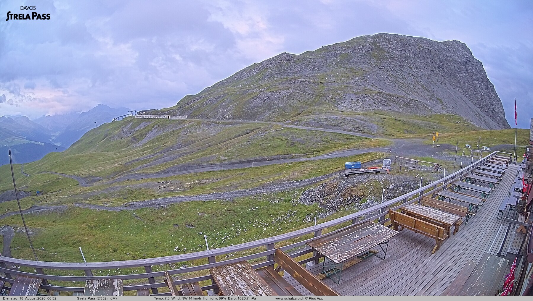 Archiv Foto Webcam Restaurant Strela Pass Schatzalp