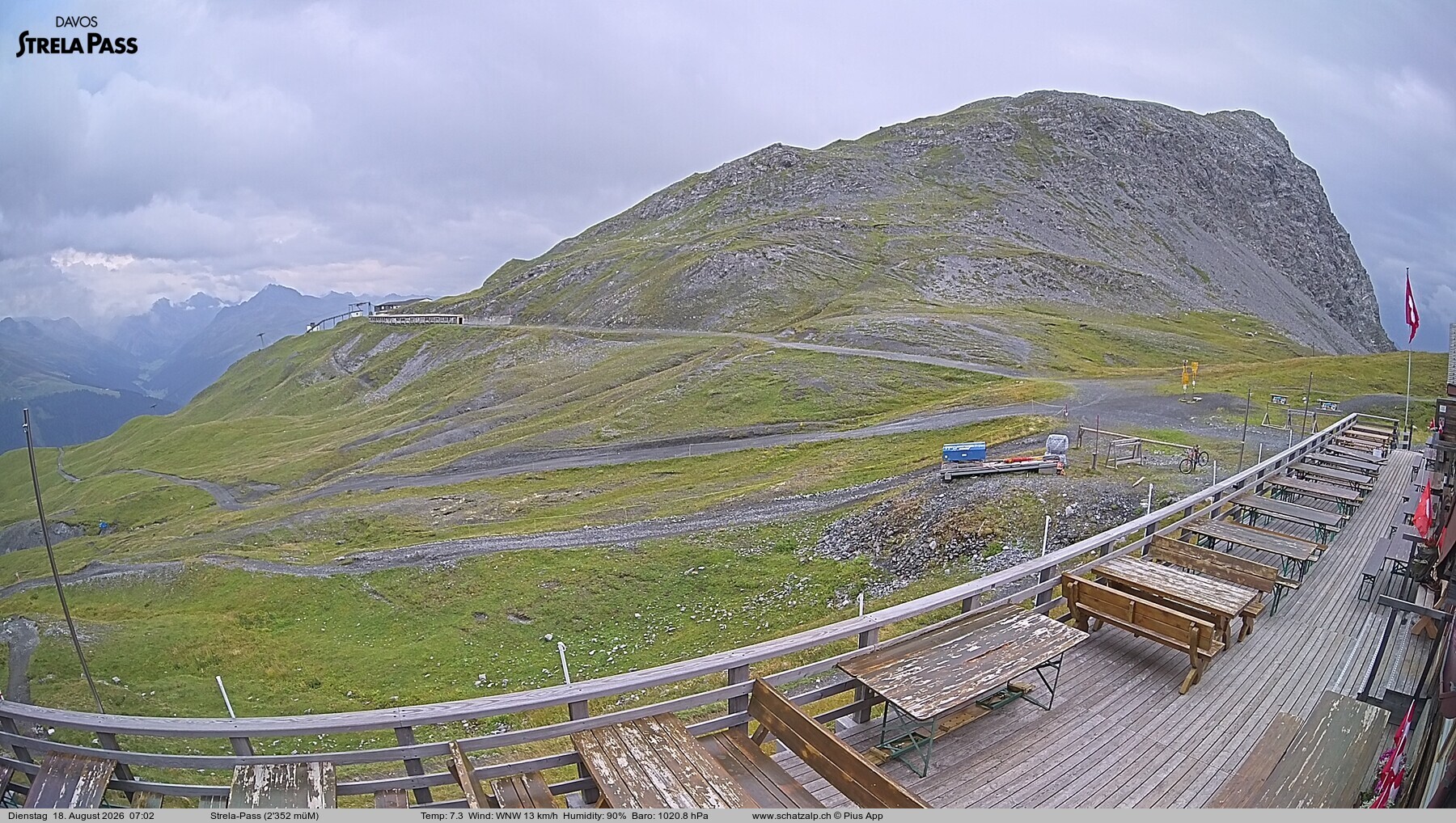 Archiv Foto Webcam Restaurant Strela Pass Schatzalp