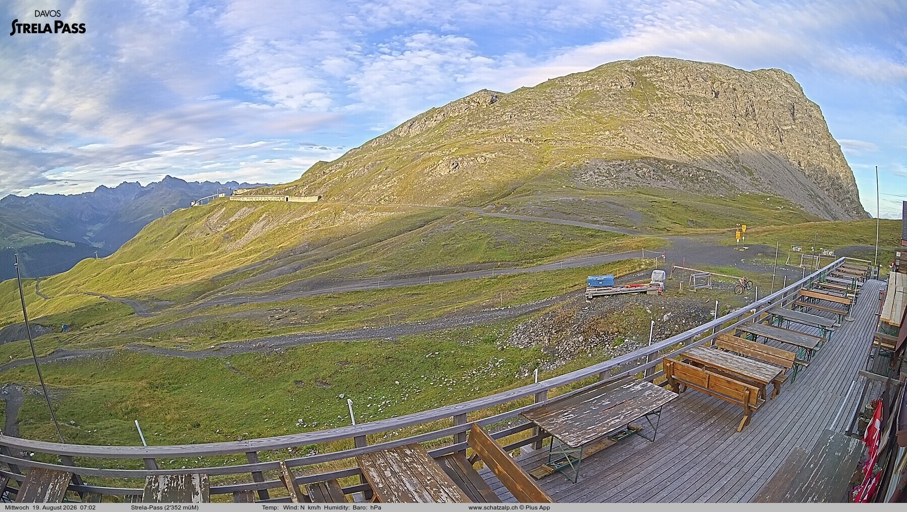 Archiv Foto Webcam Restaurant Strela Pass Schatzalp