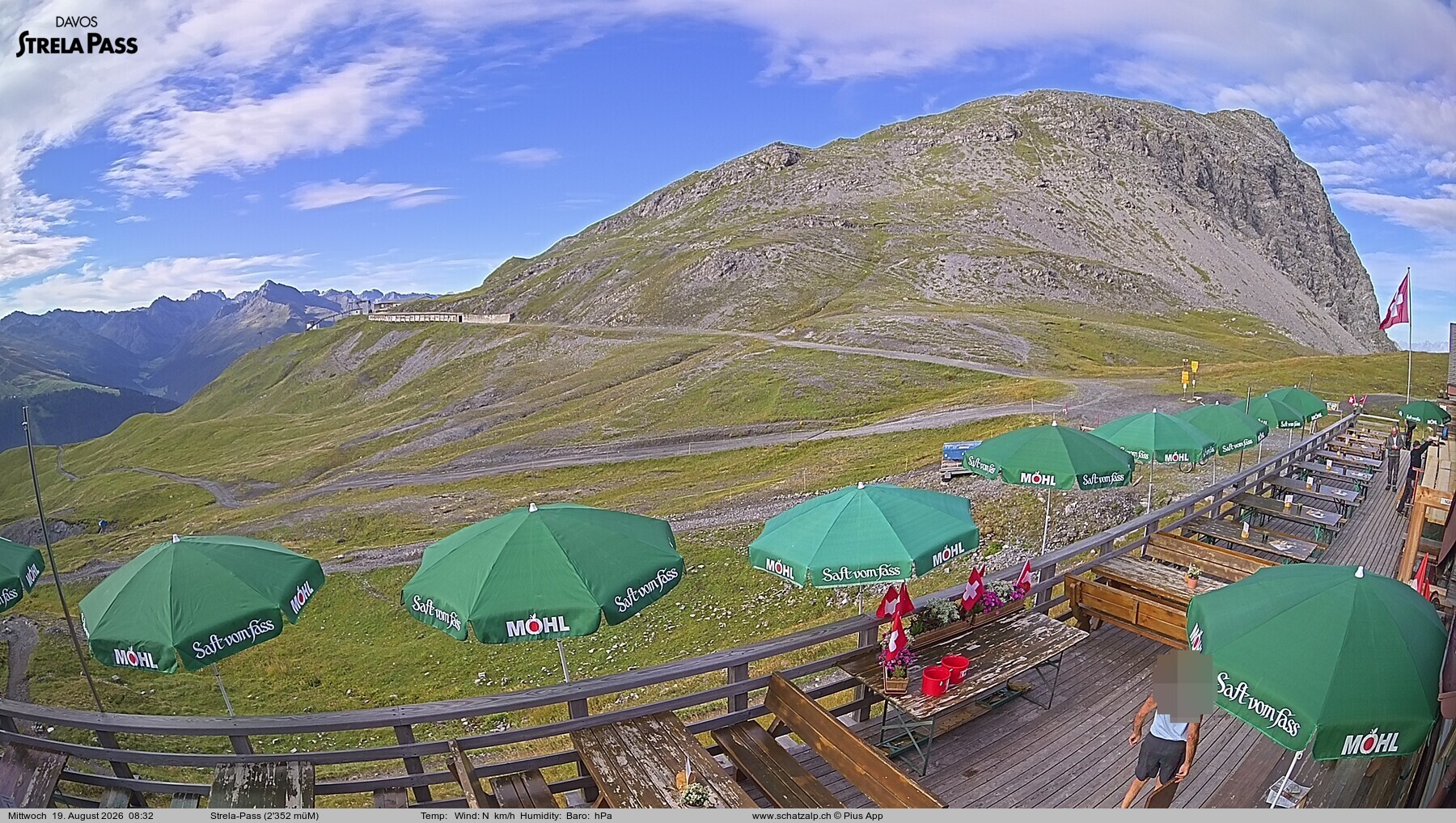 Archiv Foto Webcam Restaurant Strela Pass Schatzalp