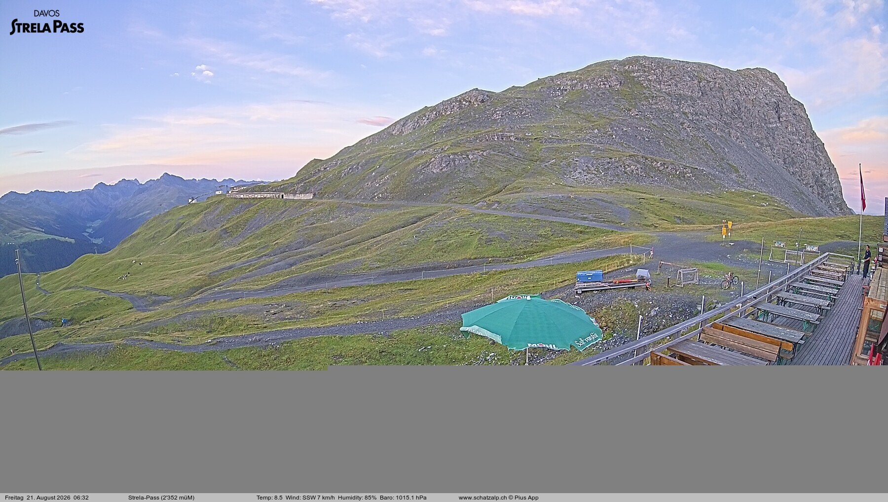 Archiv Foto Webcam Restaurant Strela Pass Schatzalp