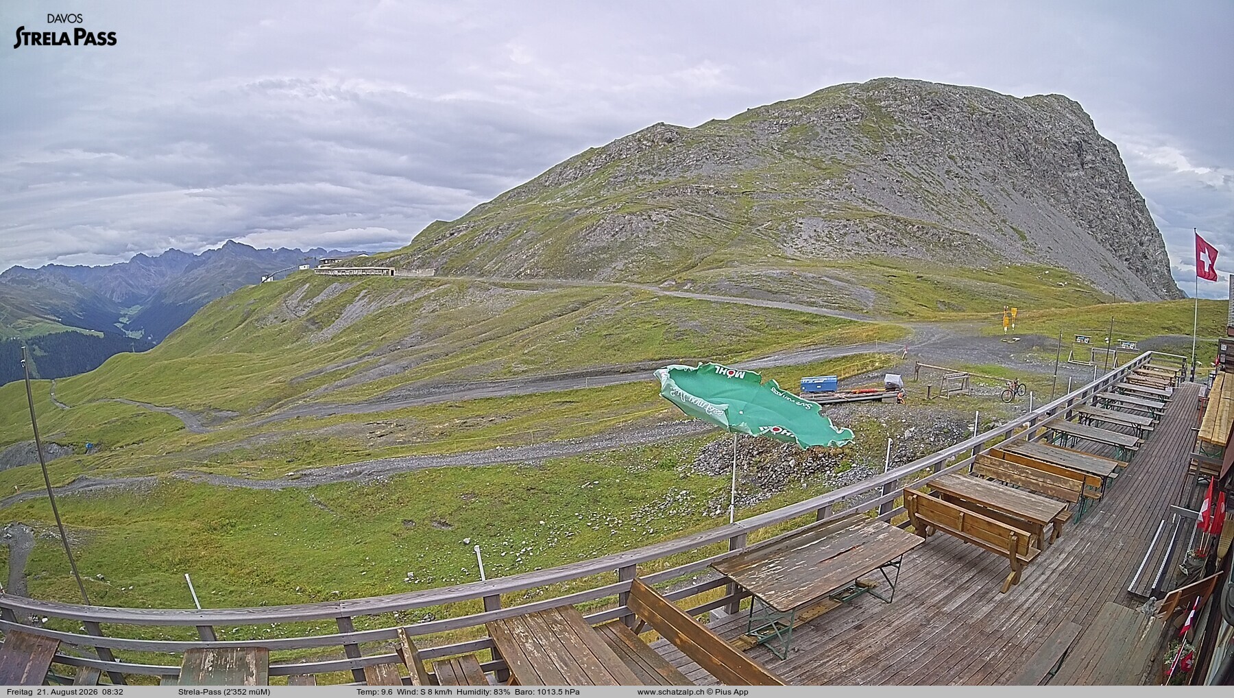Archiv Foto Webcam Restaurant Strela Pass Schatzalp