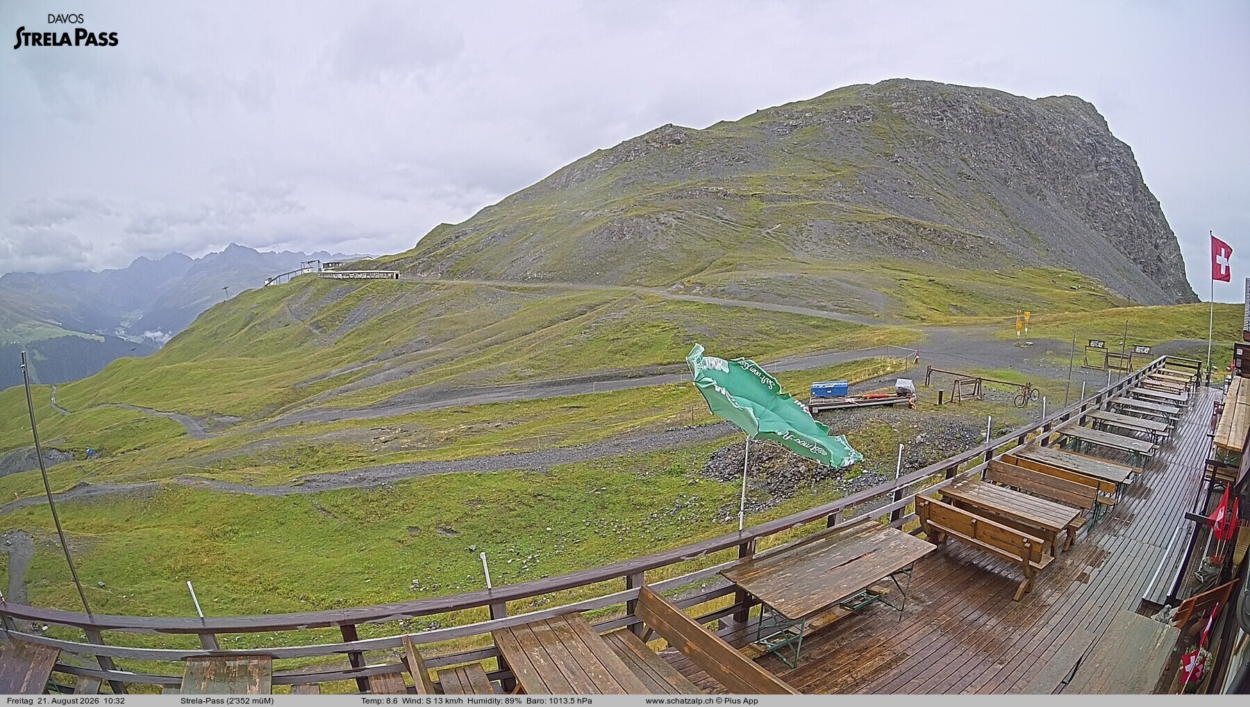 Archiv Foto Webcam Restaurant Strela Pass Schatzalp