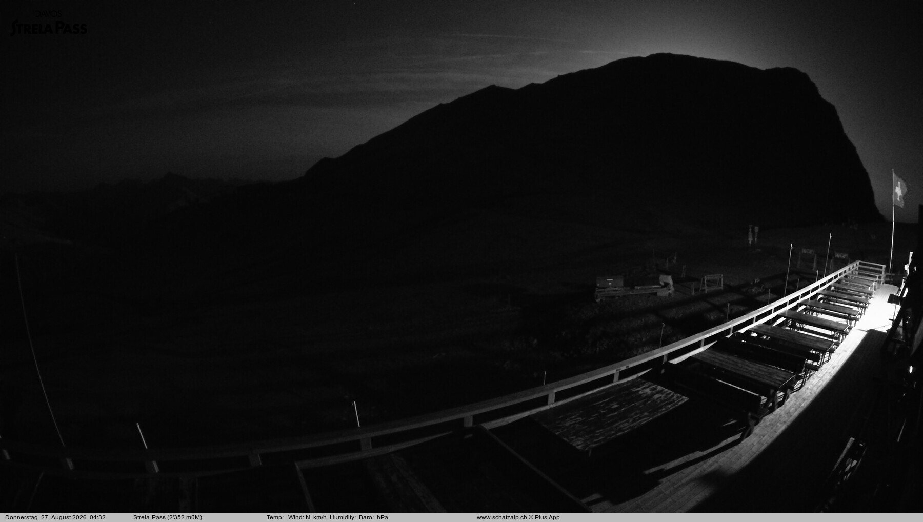 Archiv Foto Webcam Restaurant Strela Pass Schatzalp