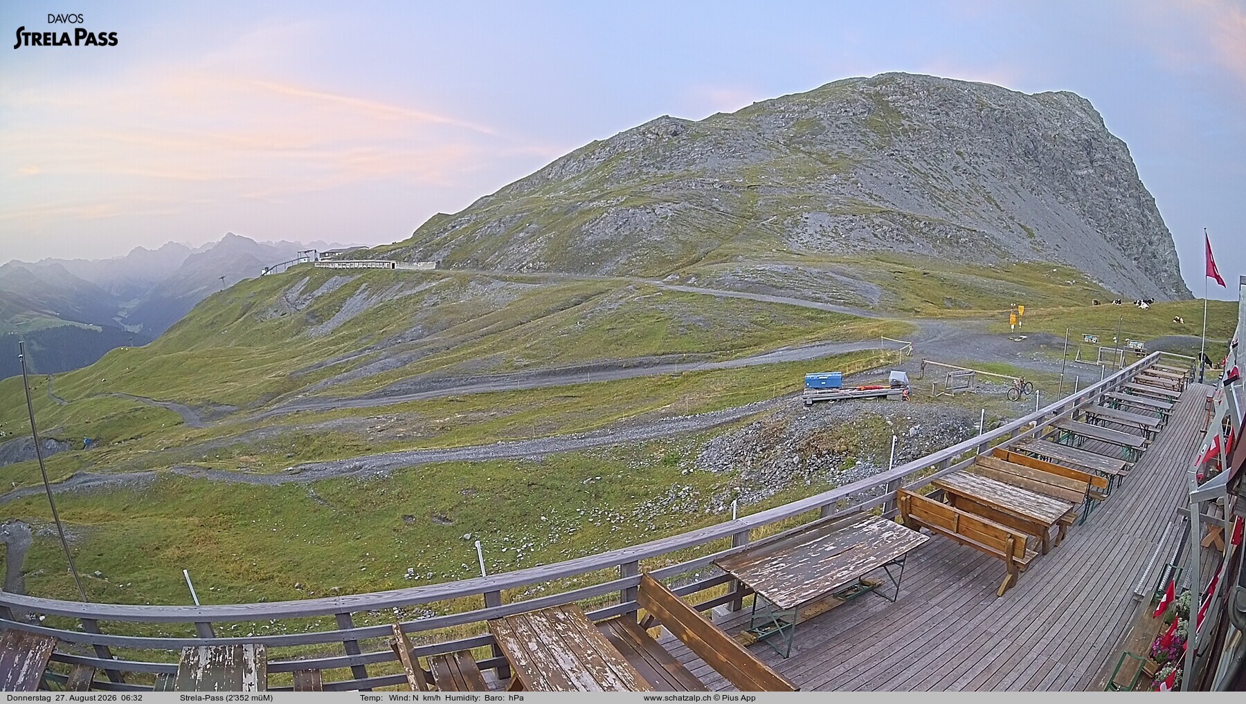 Archiv Foto Webcam Restaurant Strela Pass Schatzalp