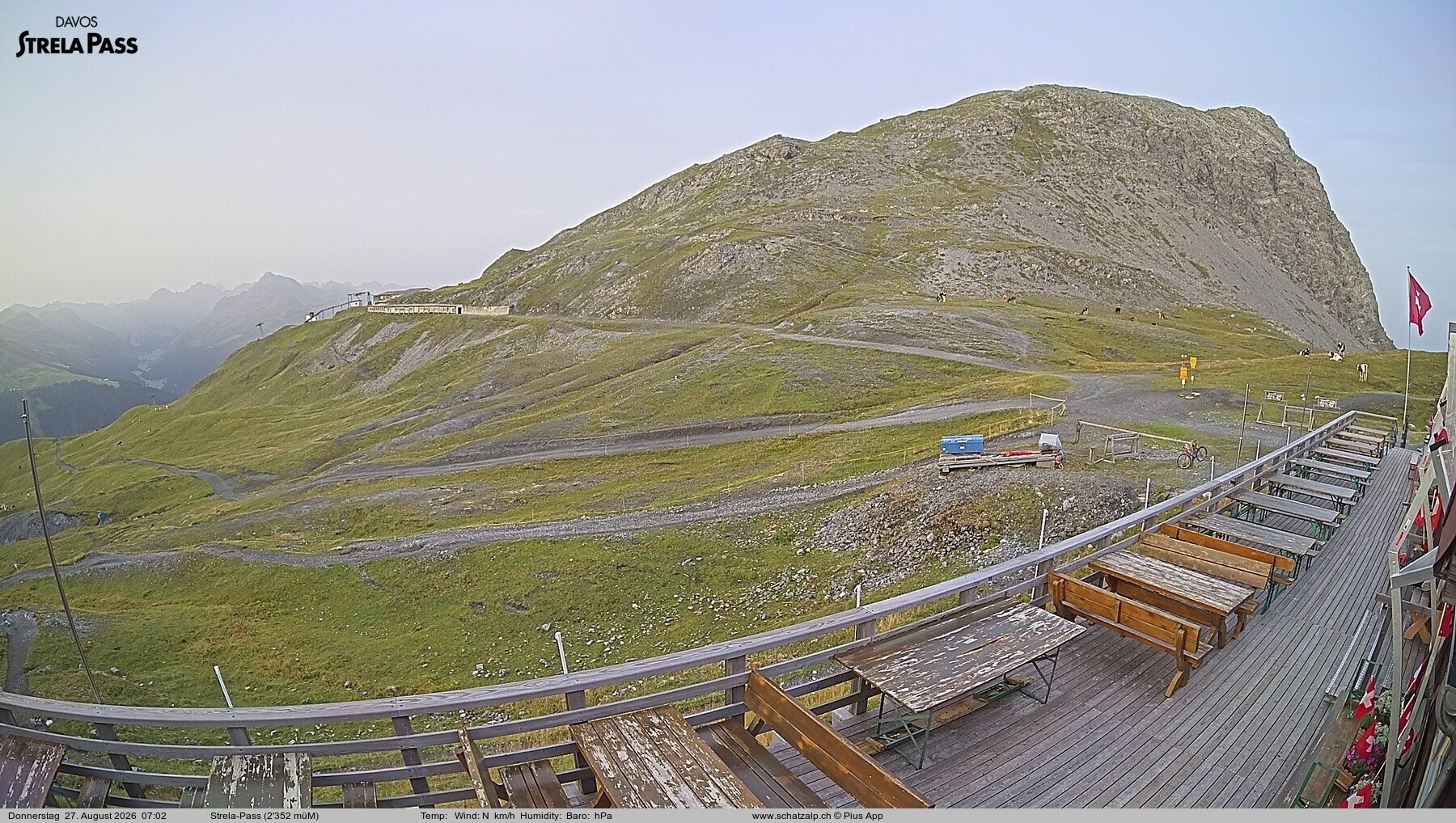 Archiv Foto Webcam Restaurant Strela Pass Schatzalp