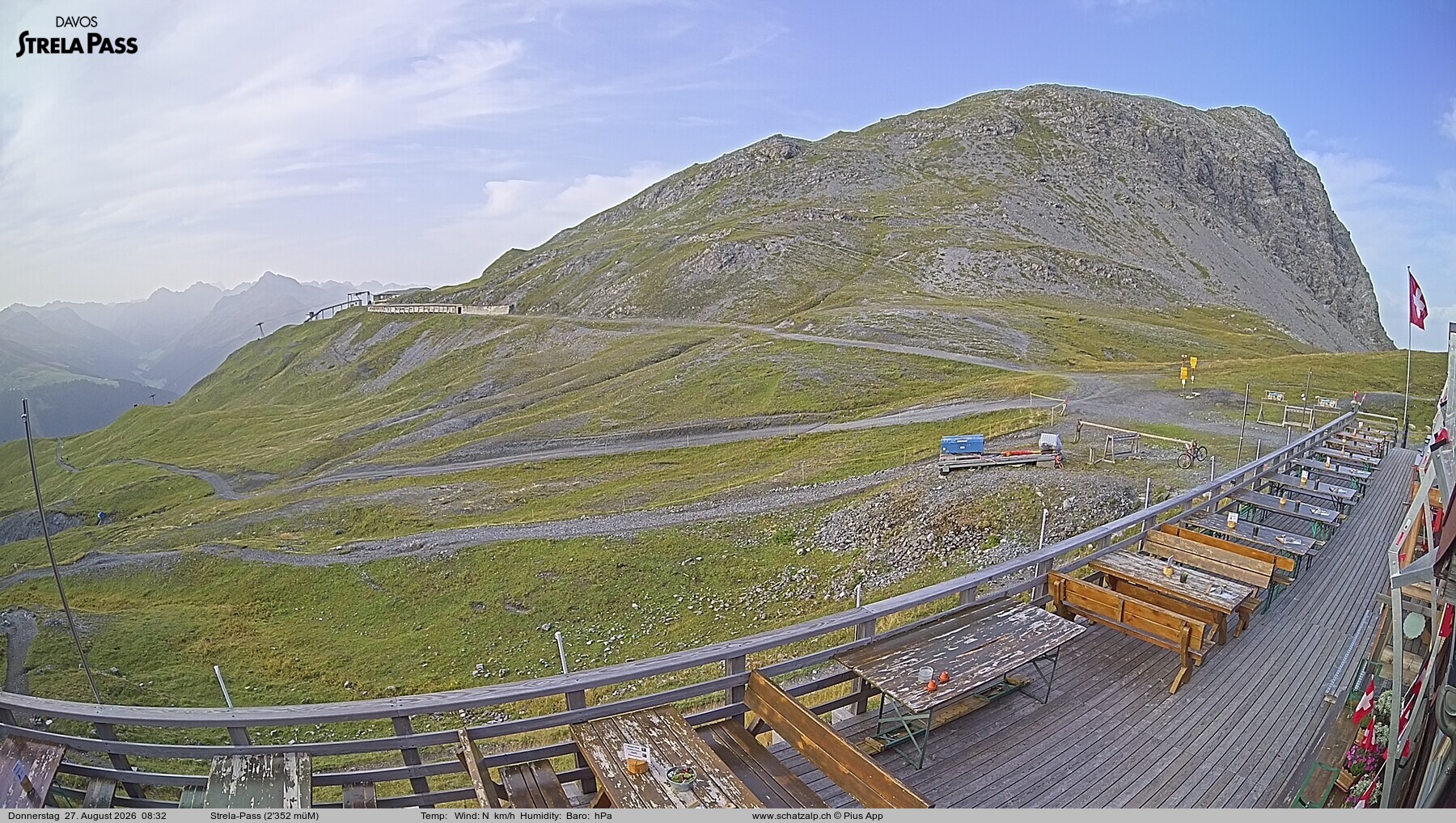 Archiv Foto Webcam Restaurant Strela Pass Schatzalp