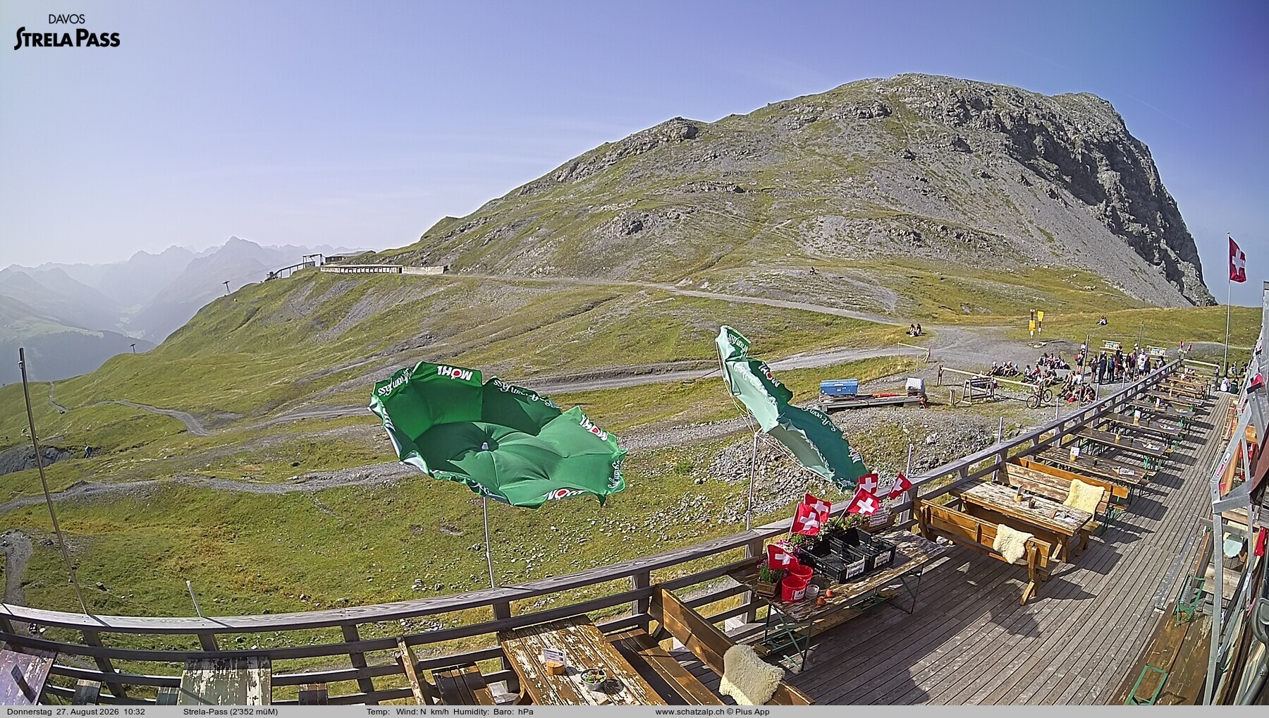 Archiv Foto Webcam Restaurant Strela Pass Schatzalp