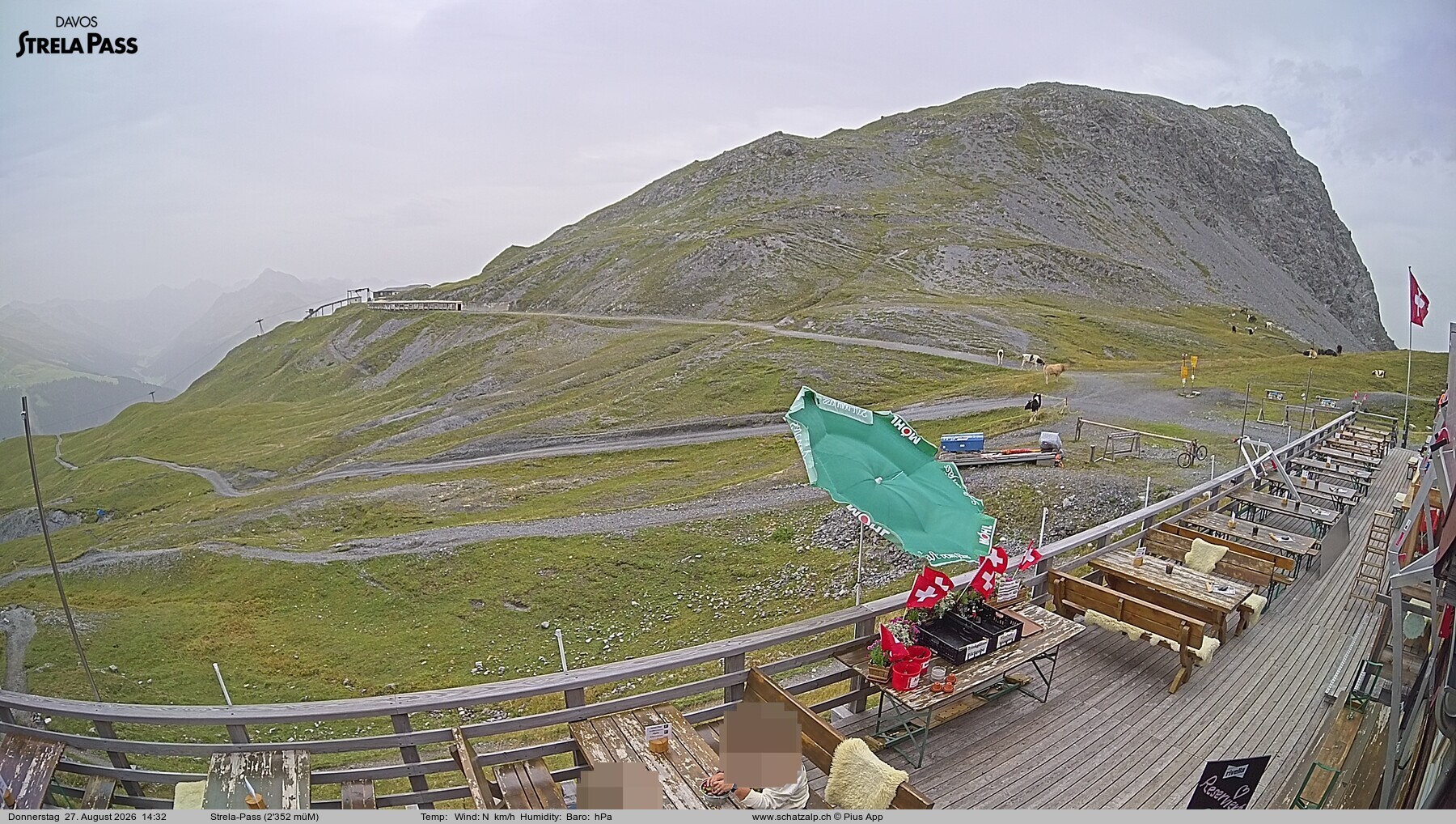 Archiv Foto Webcam Restaurant Strela Pass Schatzalp