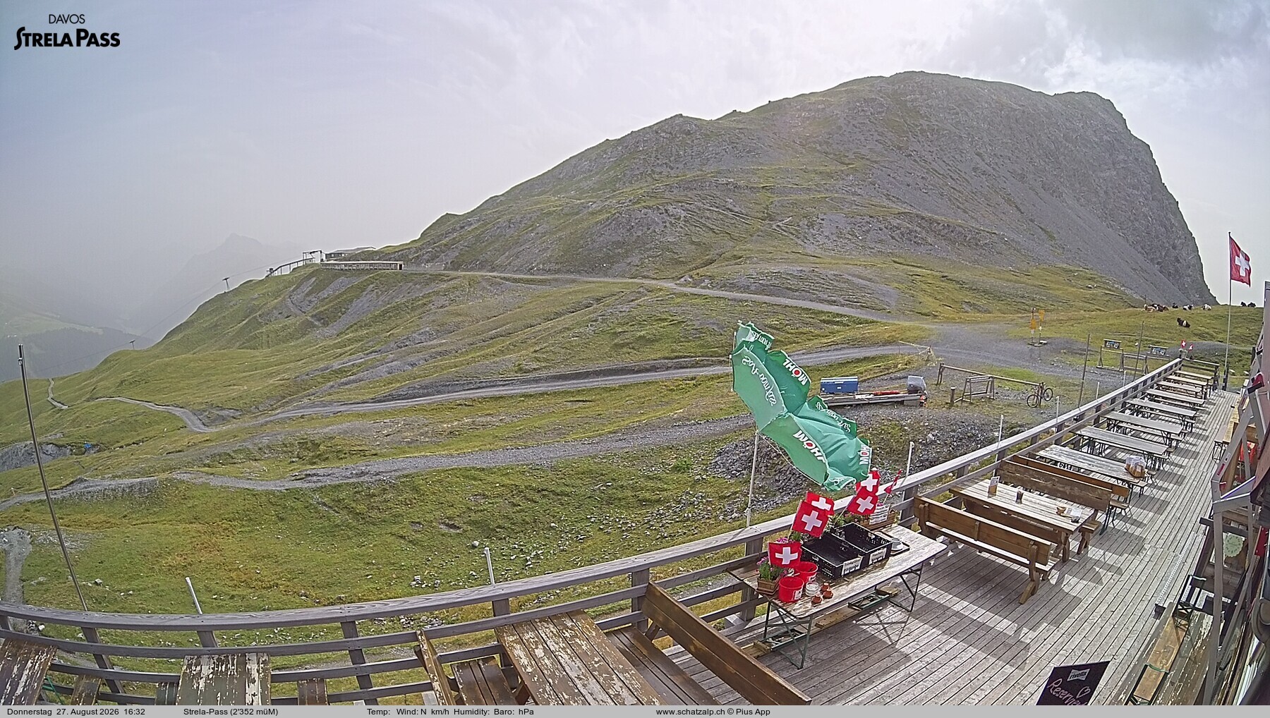 Archiv Foto Webcam Restaurant Strela Pass Schatzalp