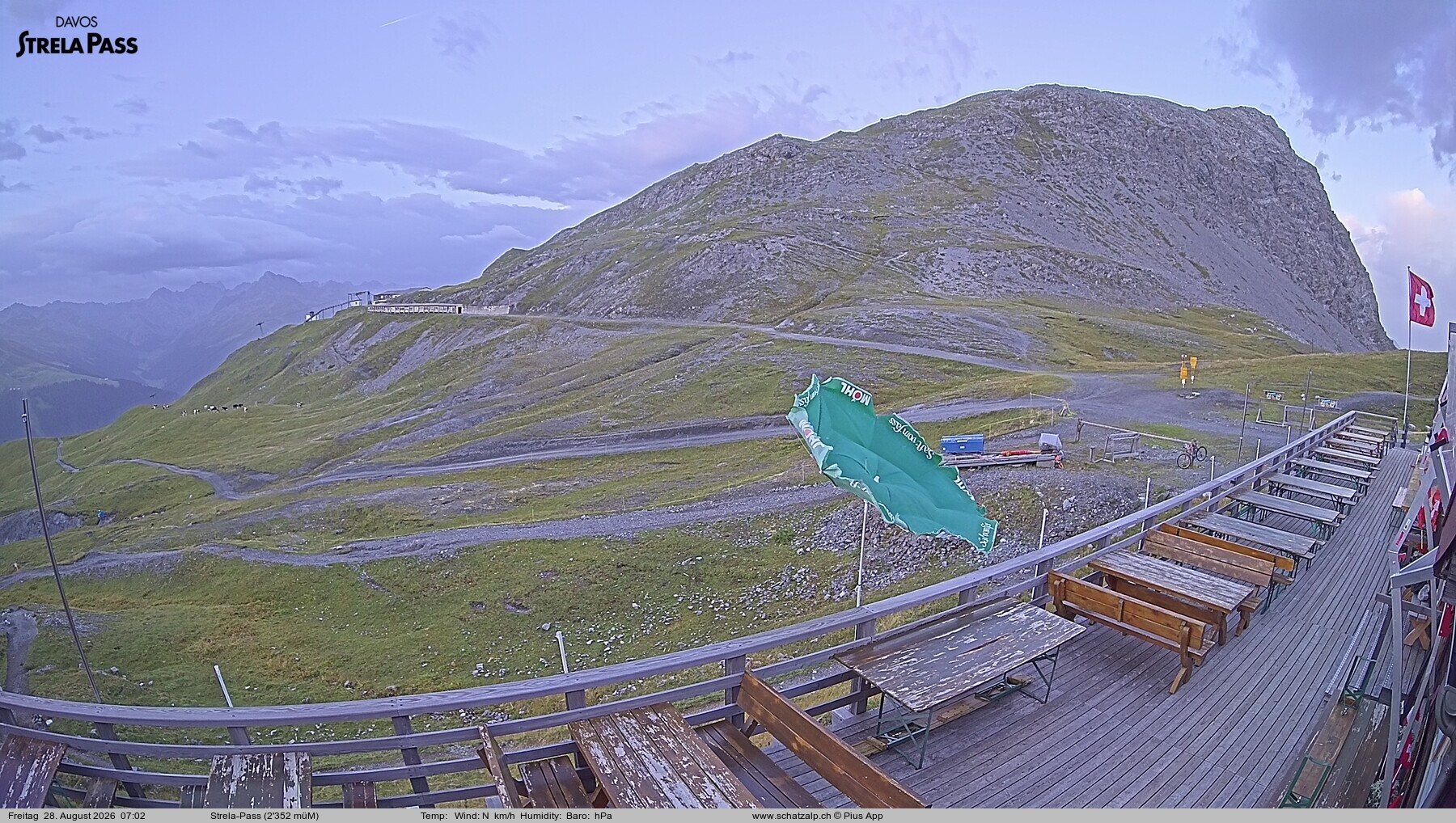 Archiv Foto Webcam Restaurant Strela Pass Schatzalp