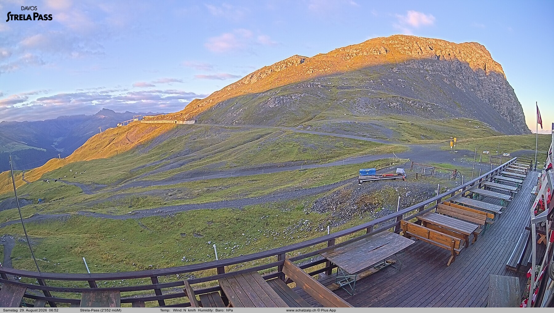 Archiv Foto Webcam Restaurant Strela Pass Schatzalp