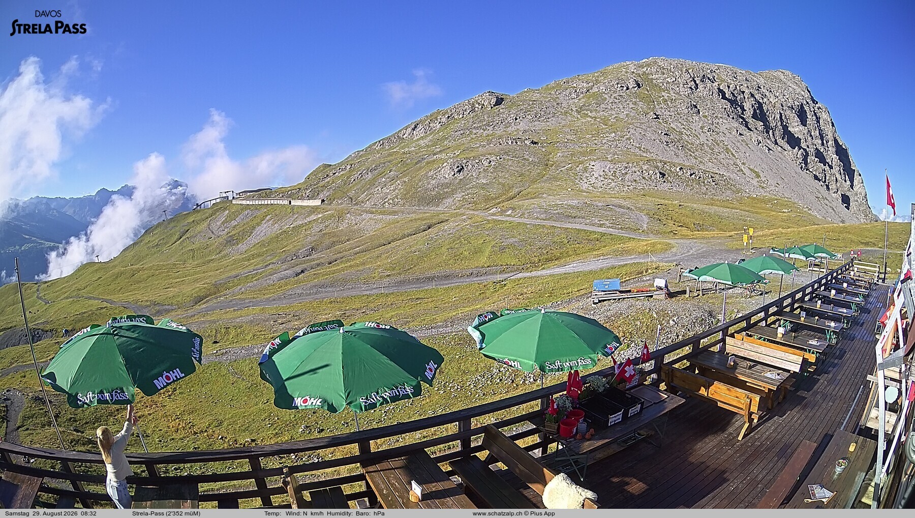 Archiv Foto Webcam Restaurant Strela Pass Schatzalp