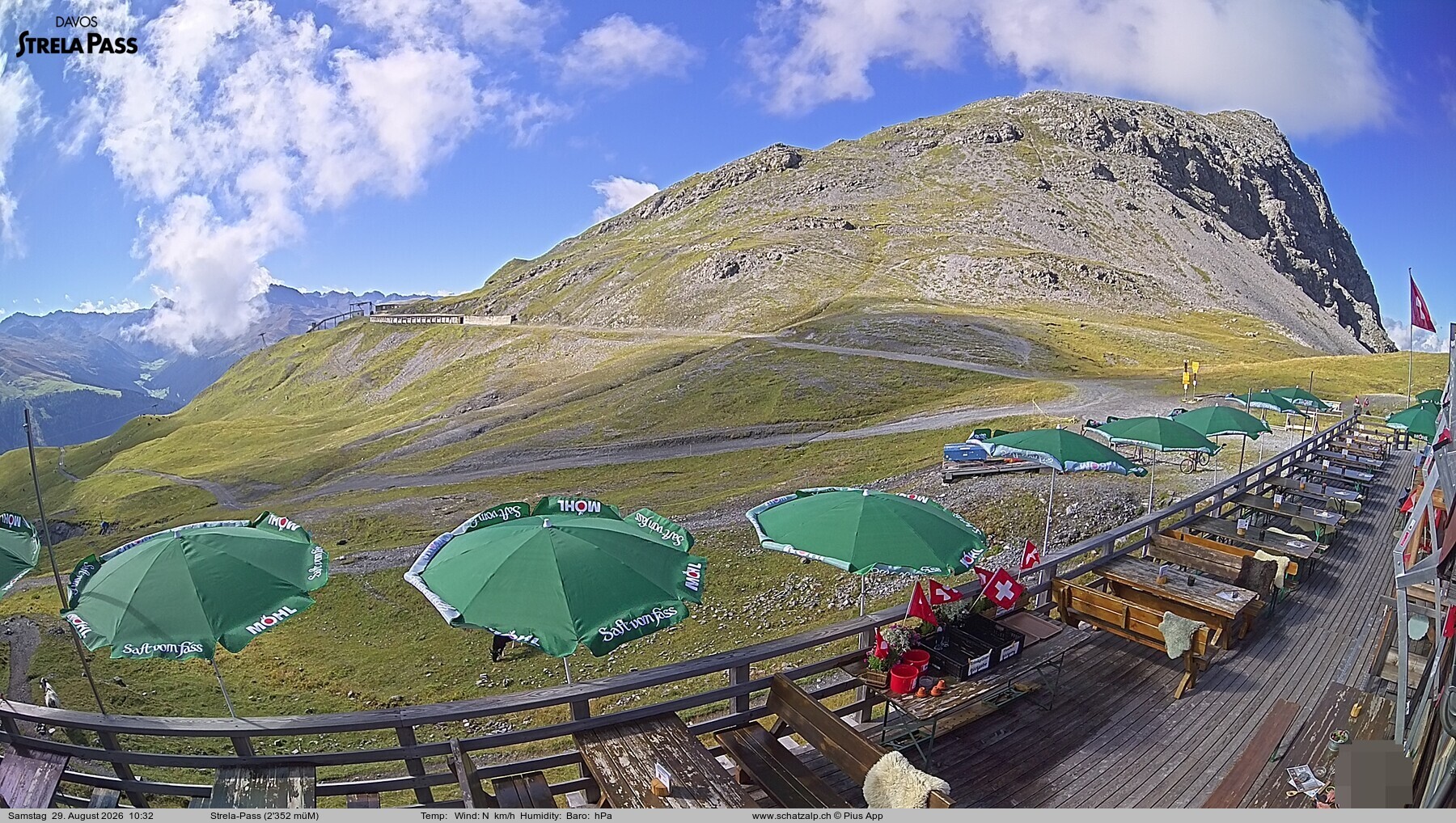 Archiv Foto Webcam Restaurant Strela Pass Schatzalp