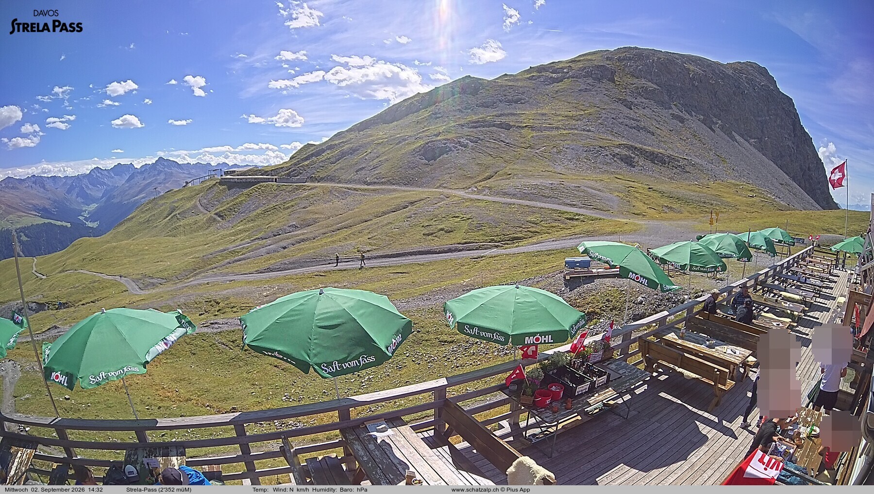 Archiv Foto Webcam Restaurant Strela Pass Schatzalp