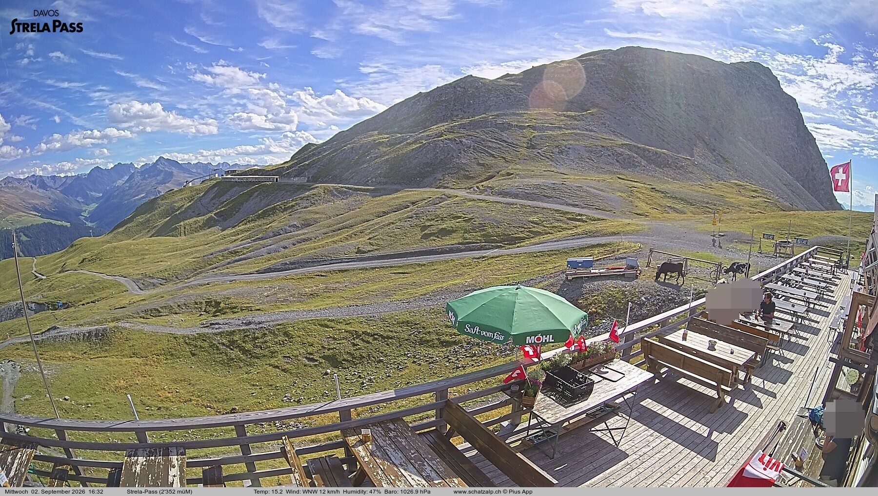 Archiv Foto Webcam Restaurant Strela Pass Schatzalp
