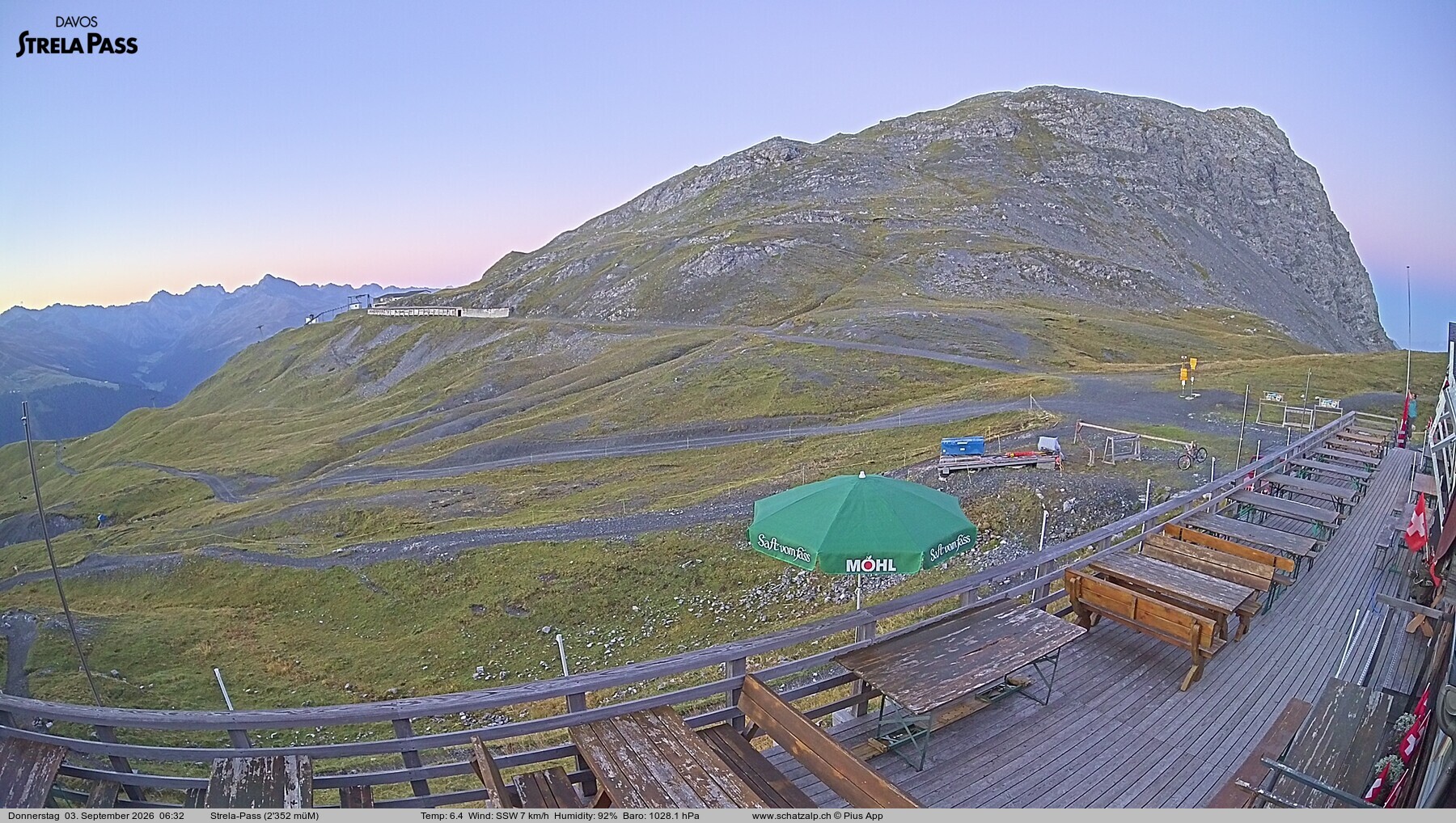 Archived image Webcam Schatzalp - Strela Pass