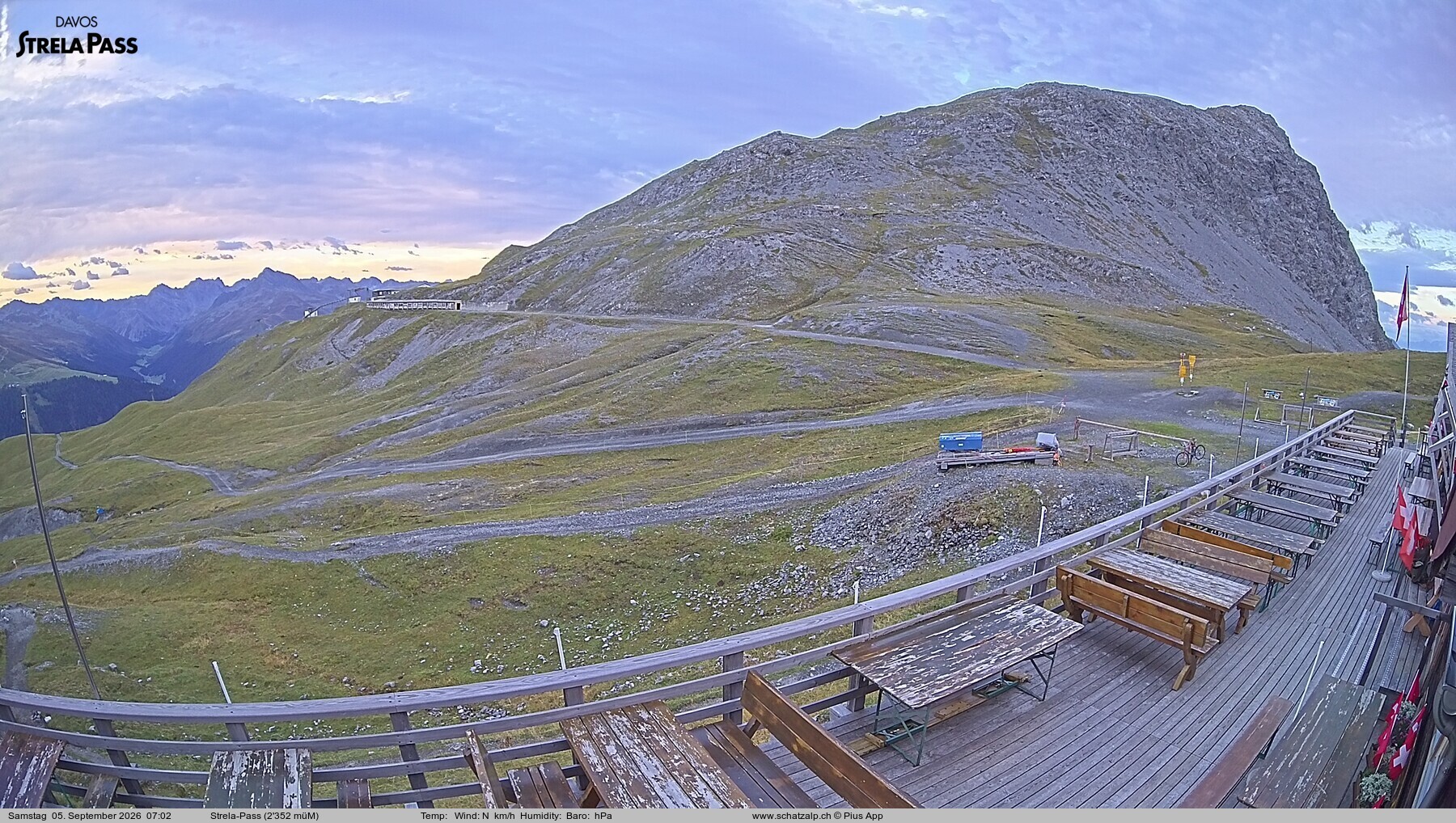 Archiv Foto Webcam Restaurant Strela Pass Schatzalp